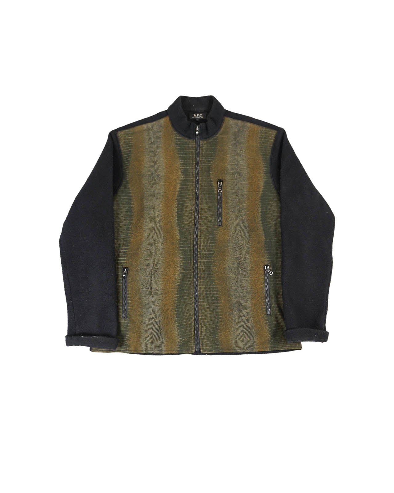 (M) A.P.C. Wool Contrast Zip Jacket c.2000–2003