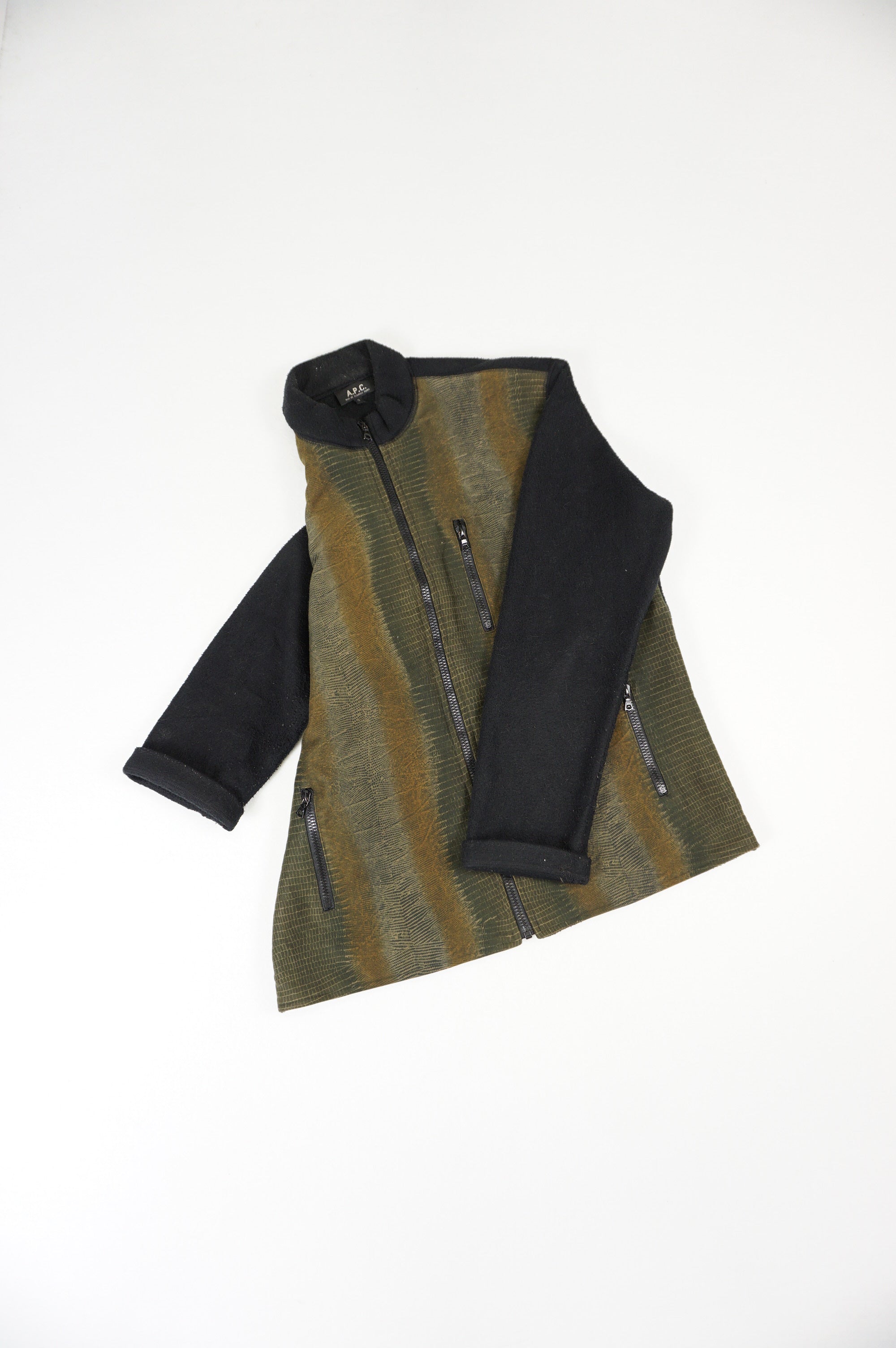 (M) A.P.C. Wool Contrast Zip Jacket c.2000–2003