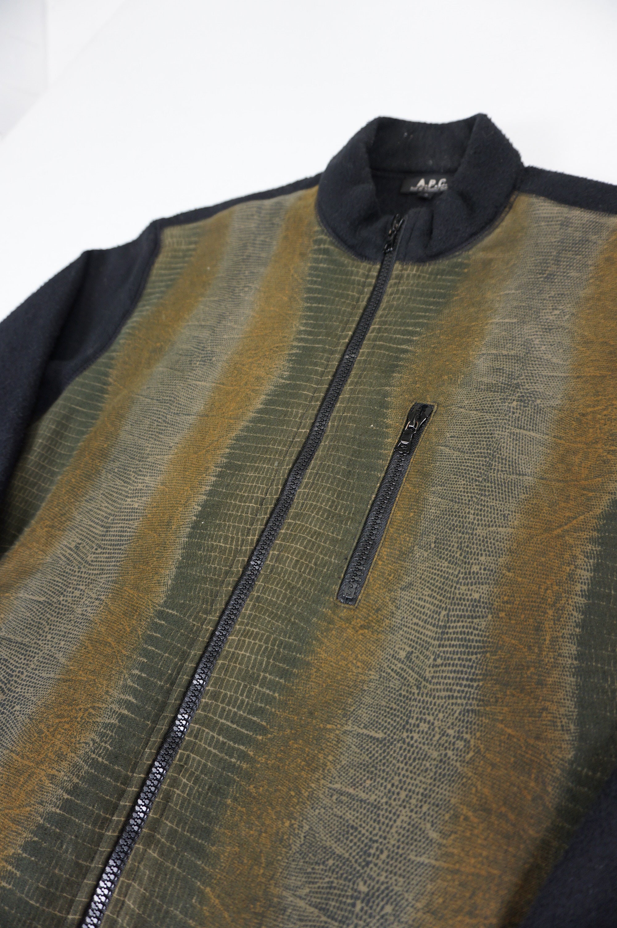 (M) A.P.C. Wool Contrast Zip Jacket c.2000–2003