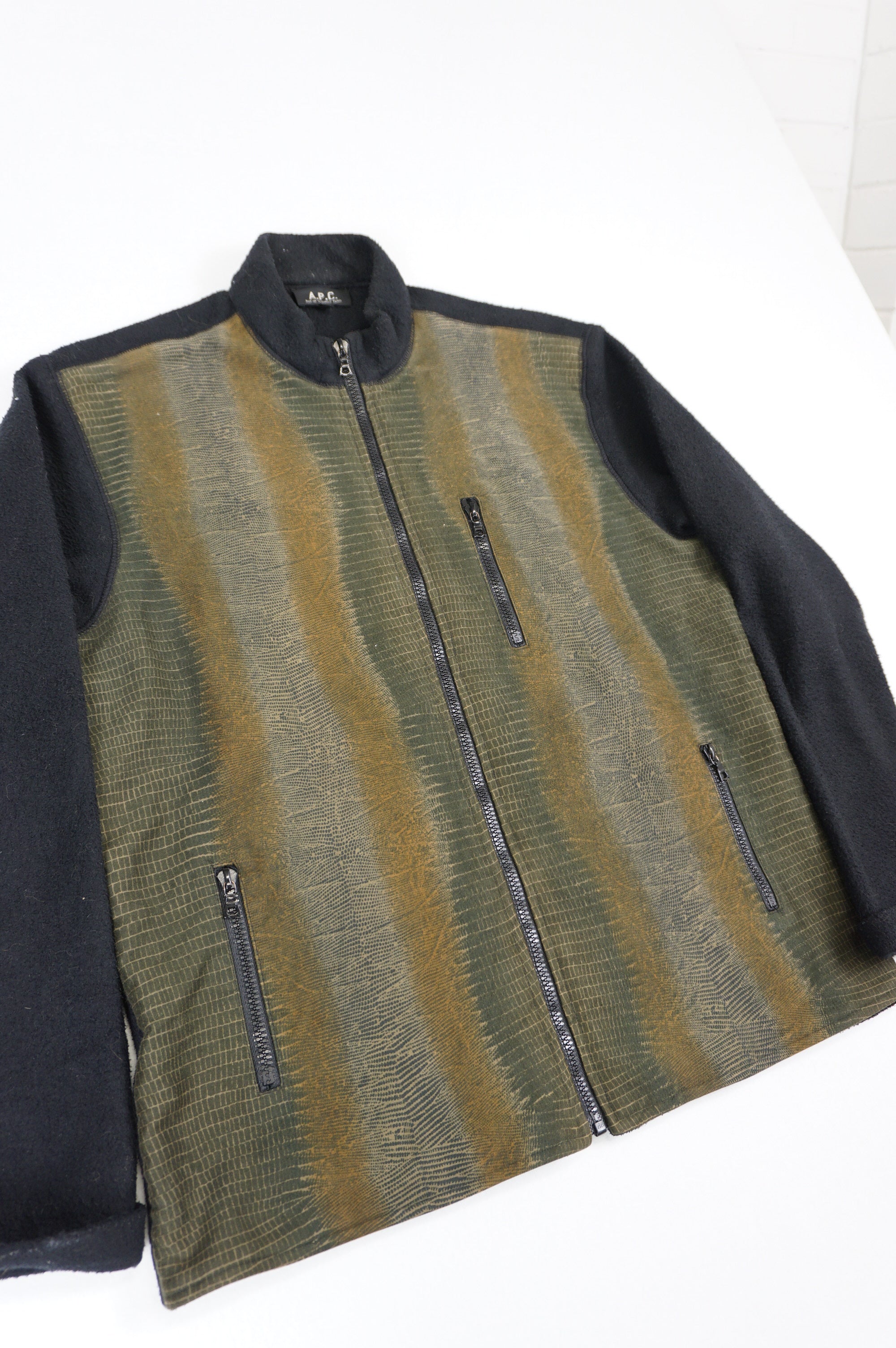 (M) A.P.C. Wool Contrast Zip Jacket c.2000–2003