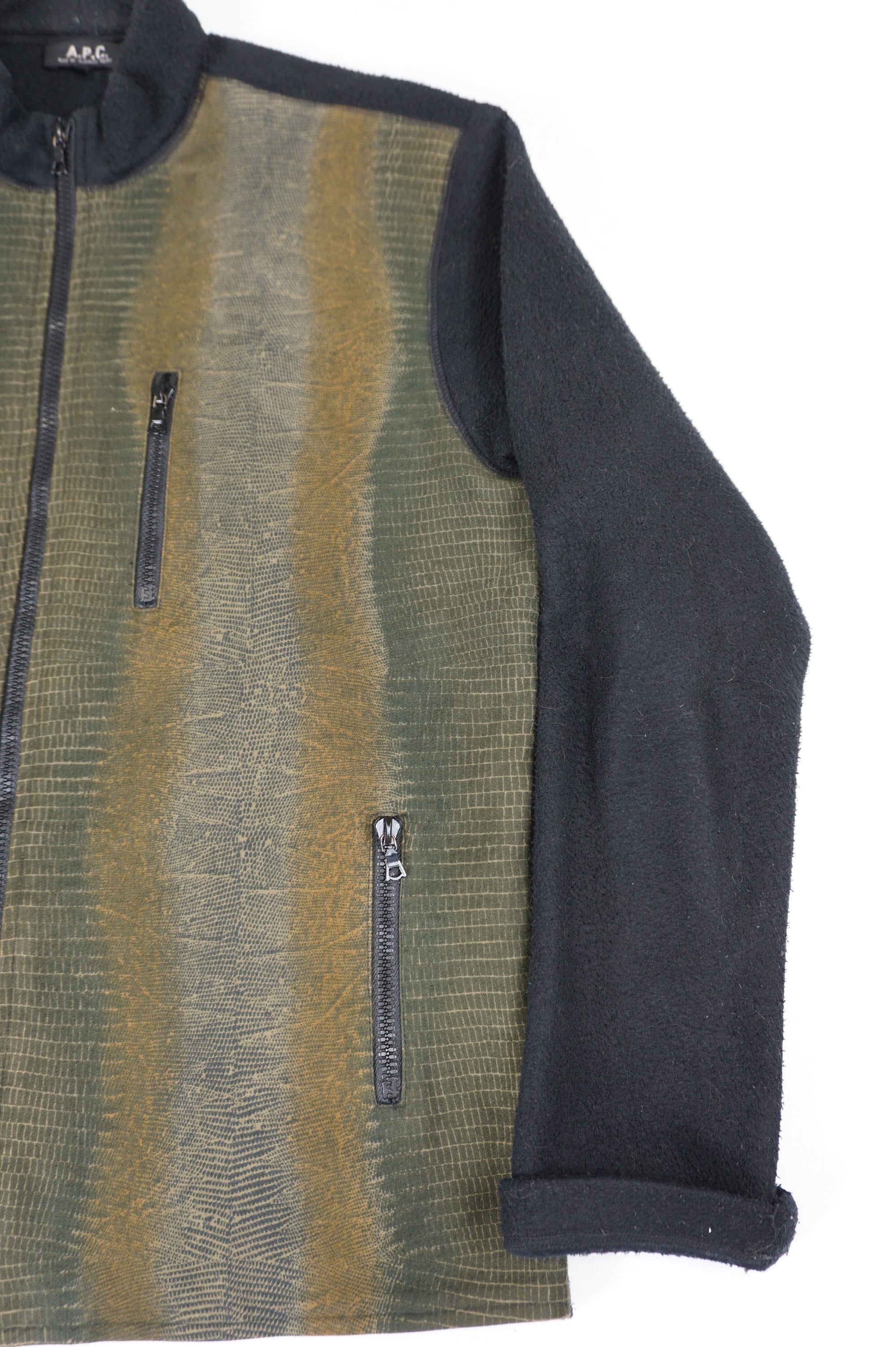 (M) A.P.C. Wool Contrast Zip Jacket c.2000–2003