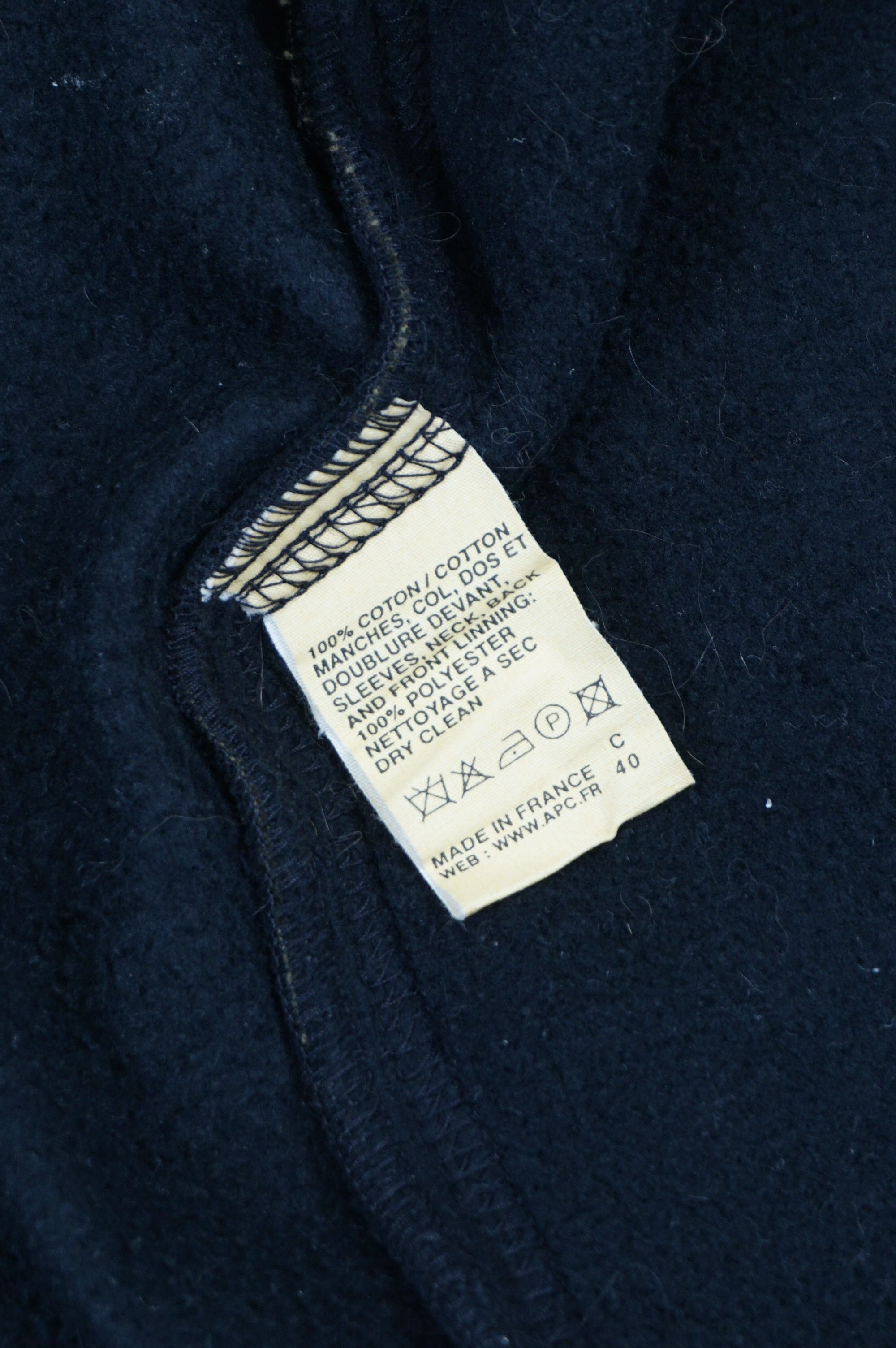 (M) A.P.C. Wool Contrast Zip Jacket c.2000–2003