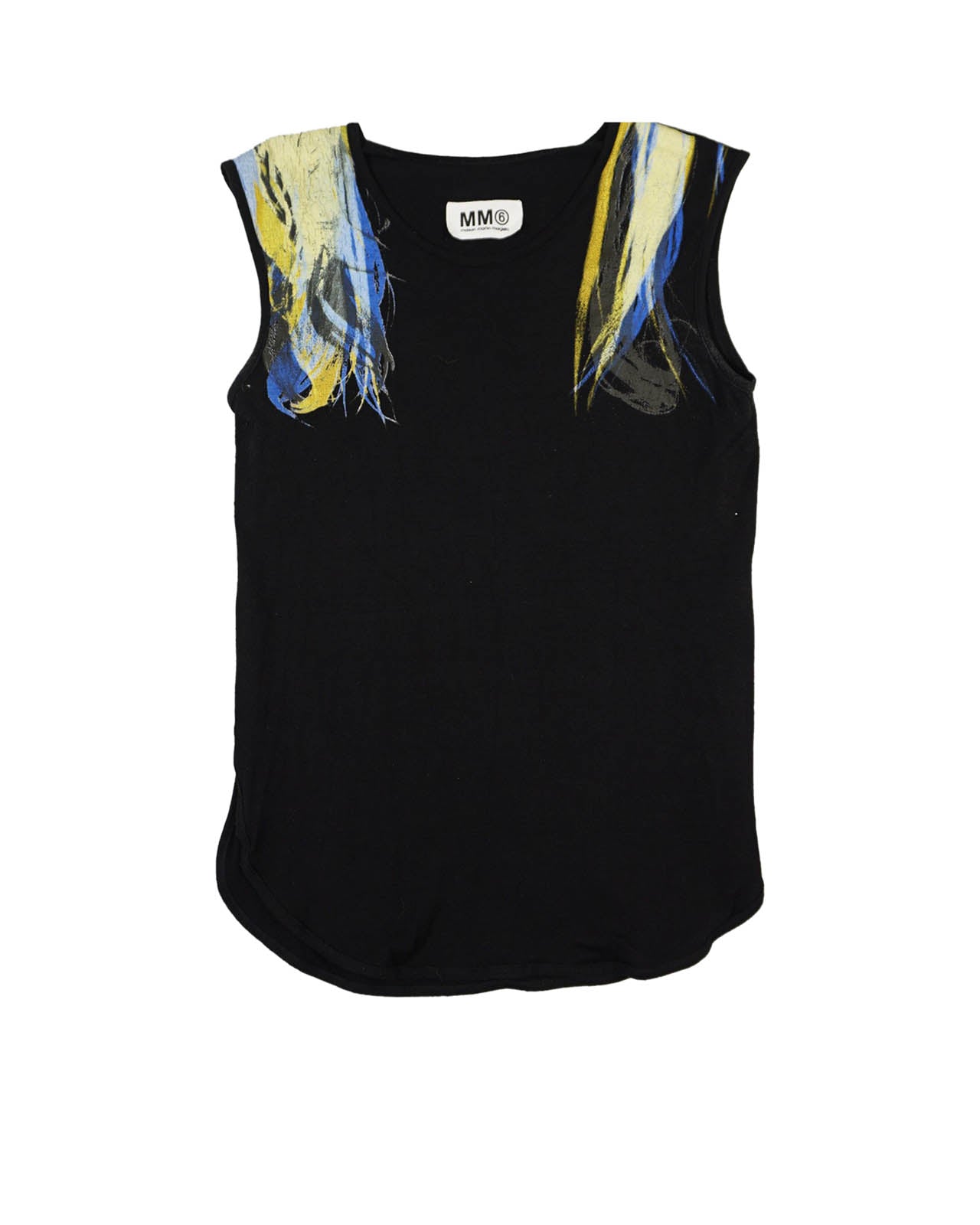 (S) MM6 Maison Martin Margiela Printed Shoulder Tank Top c.2010