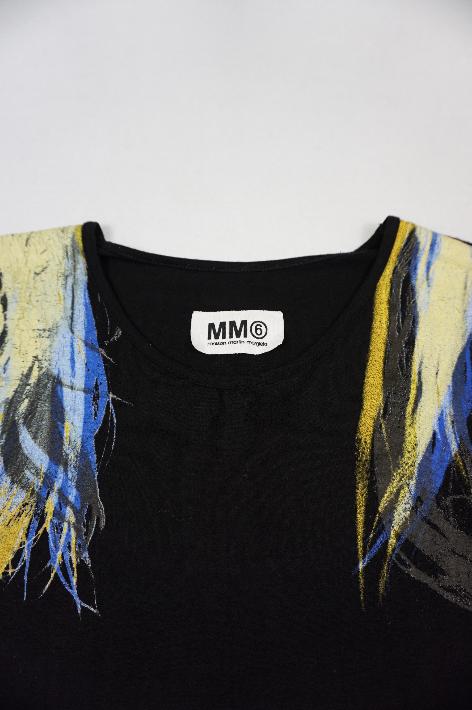 (S) MM6 Maison Martin Margiela Printed Shoulder Tank Top c.2010
