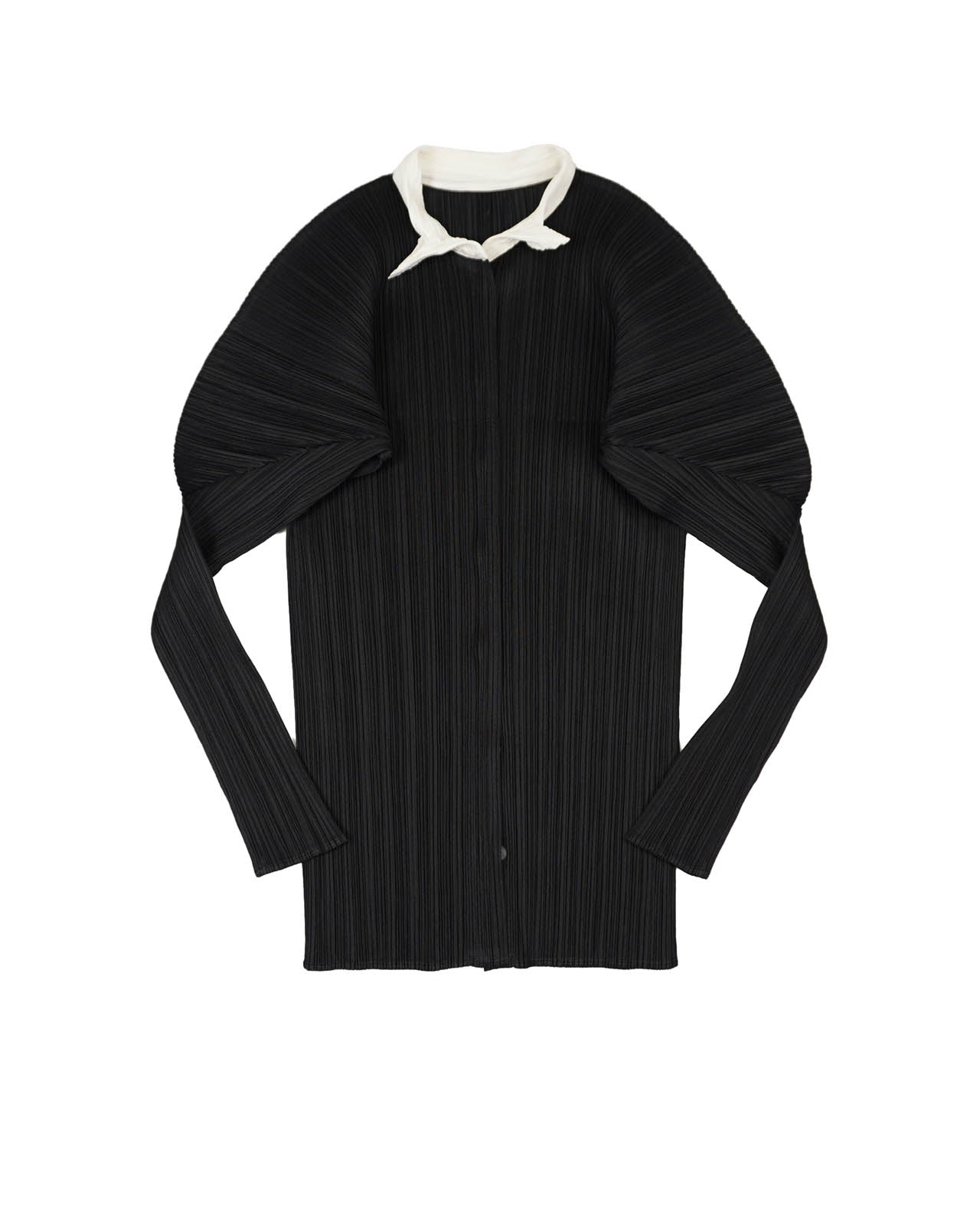 (M/L) PLEATS PLEASE Sculptural Wing Sleeve Shirt