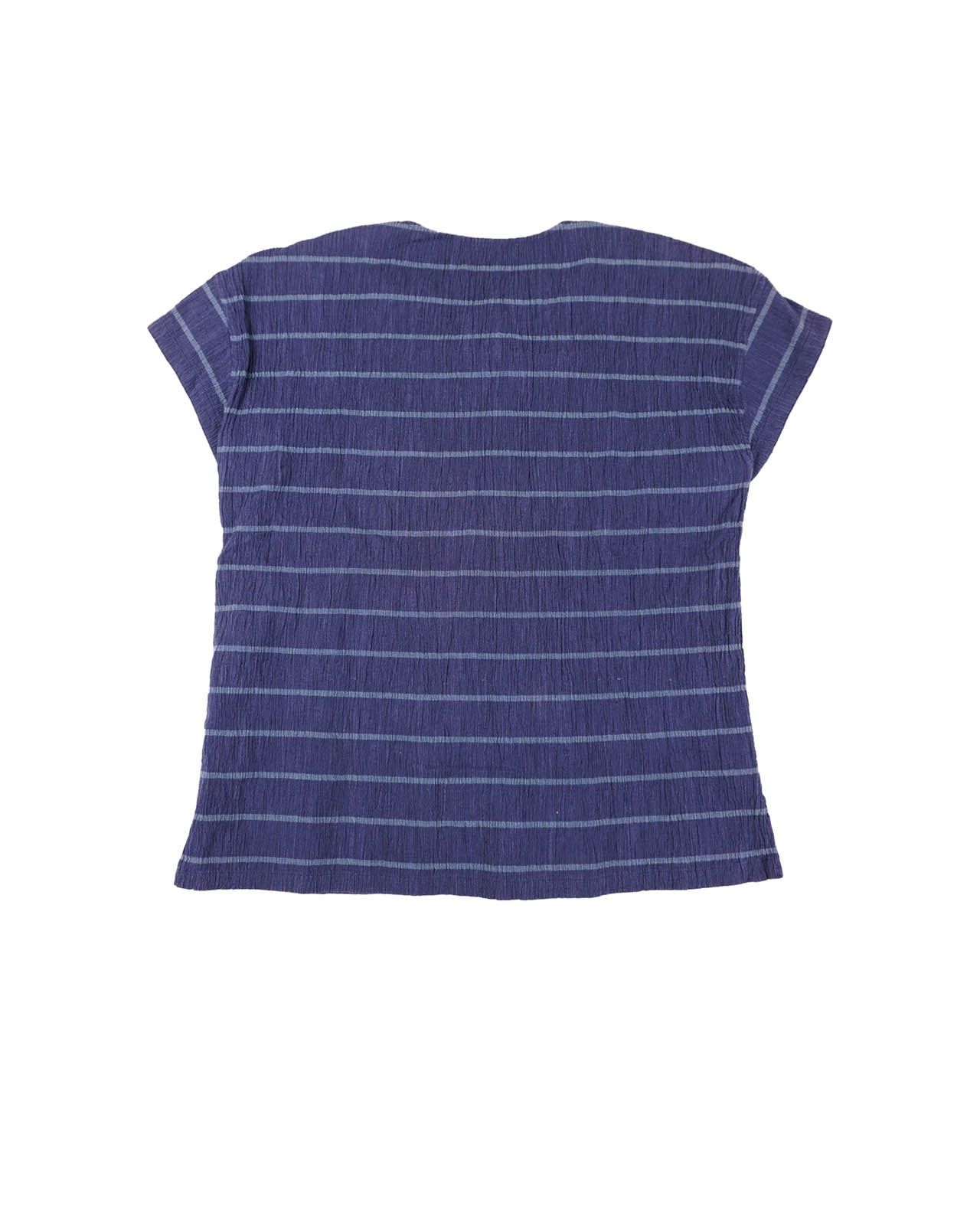 (M) ISSEY MIYAKE 1970s Indigo Horizontal Stripe Shirt