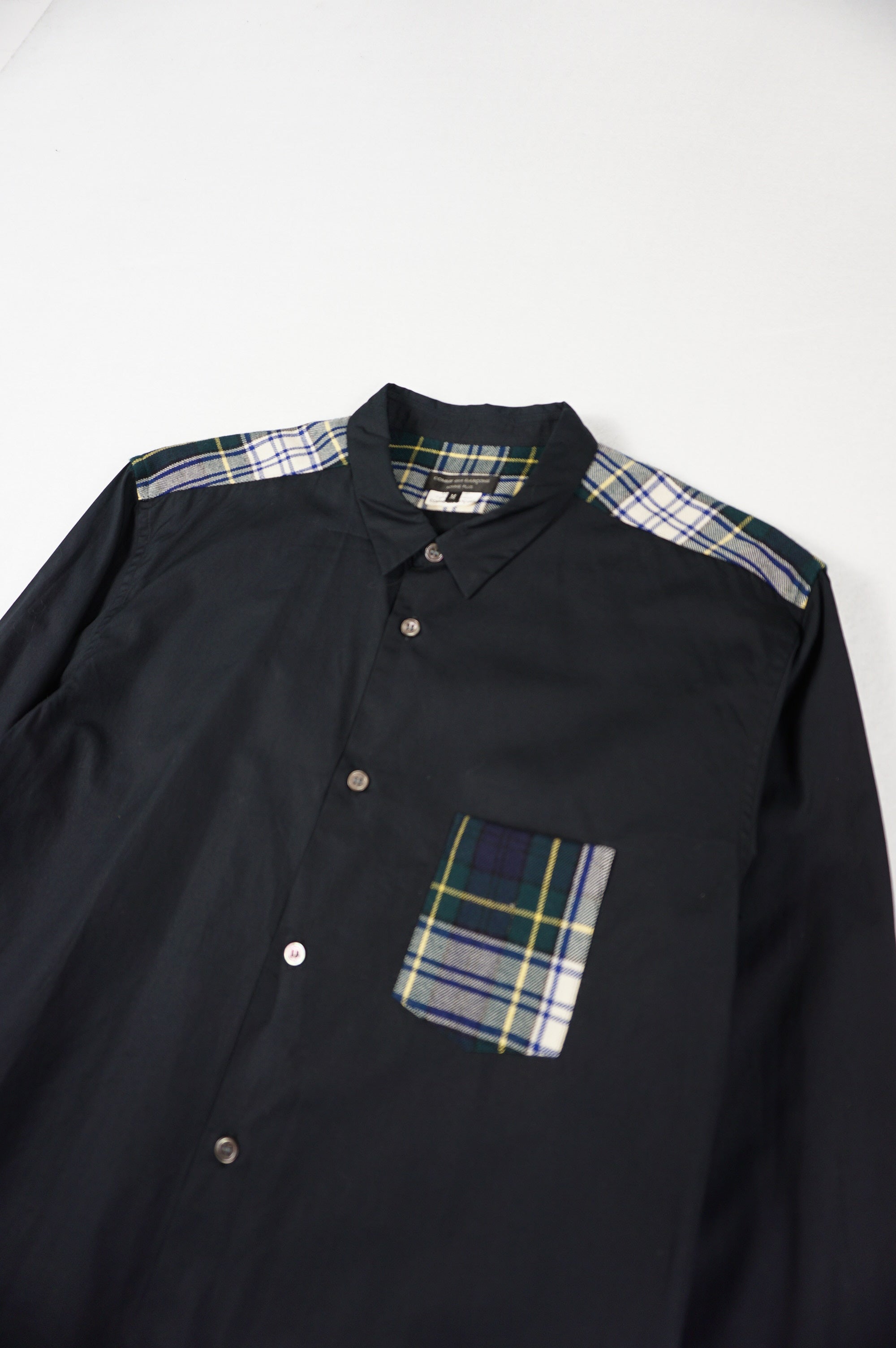 (M/L) COMME DES GARCONS HOMME PLUS AD2011 Plaid Details Shirt