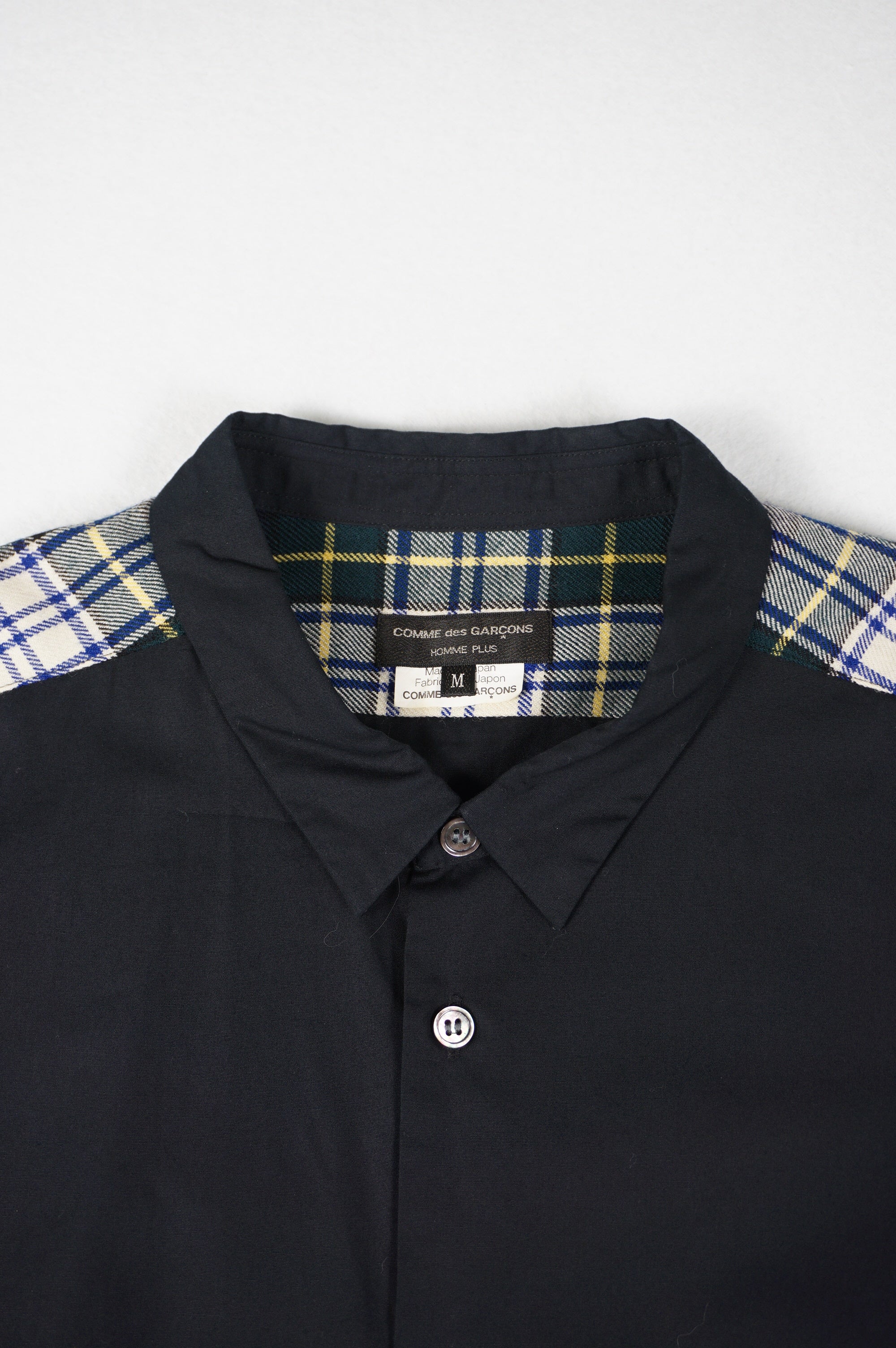 (M/L) COMME DES GARCONS HOMME PLUS AD2011 Plaid Details Shirt