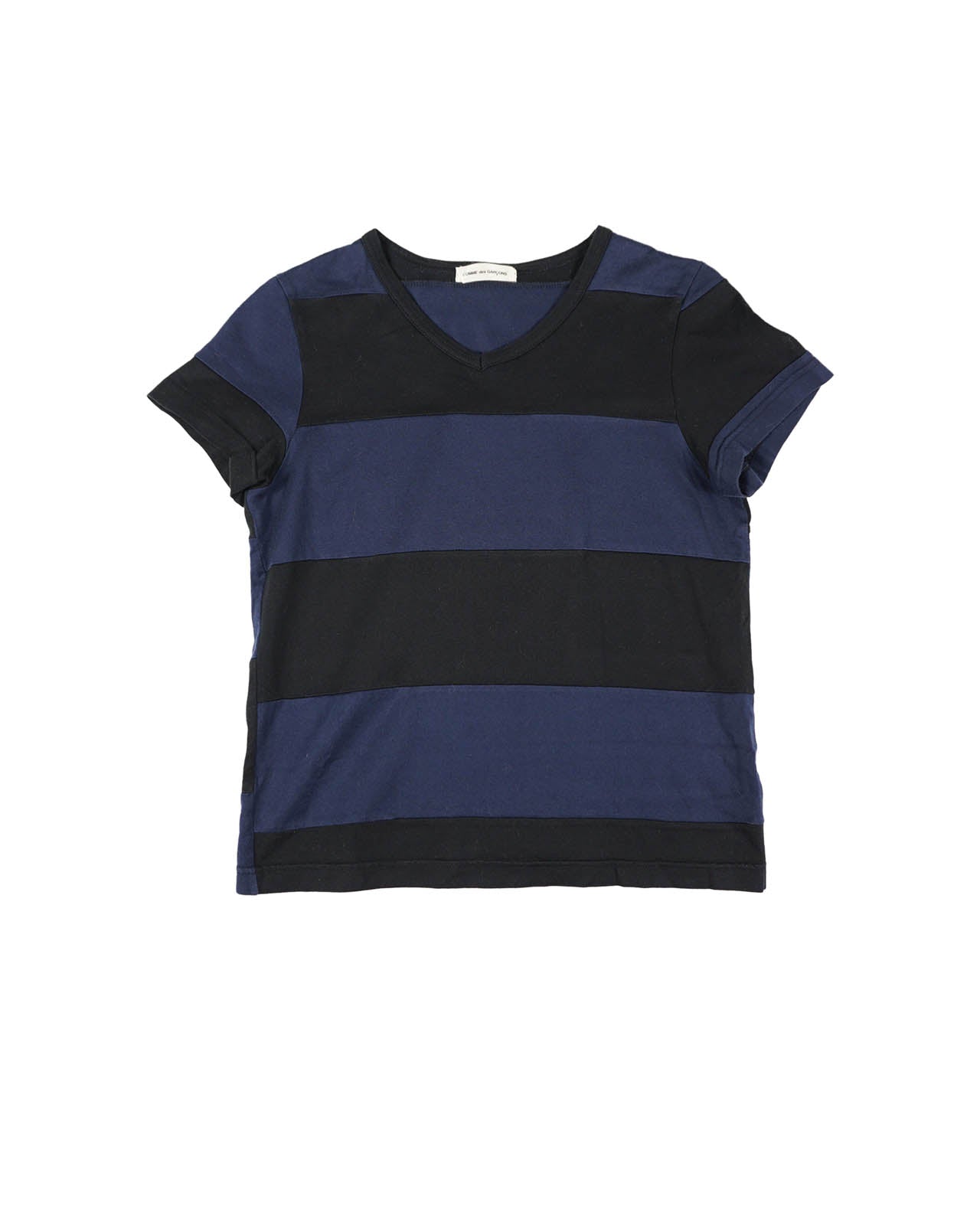 (XS) COMME DES GARCONS AD1995 Black/Navy Stripe Top