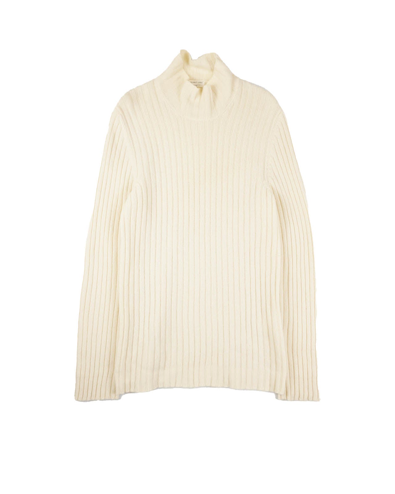 (S/M) HELMUT LANG Ivory Ribbed Wool Knit 1998