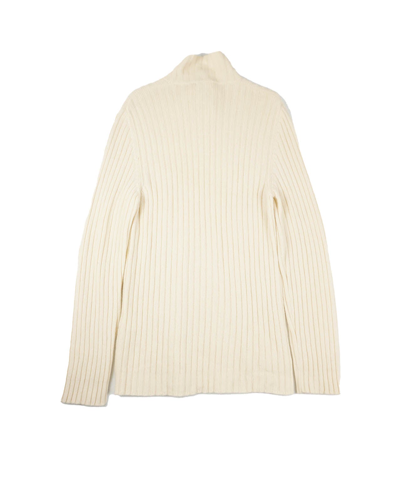 (S/M) HELMUT LANG Ivory Ribbed Wool Knit 1998