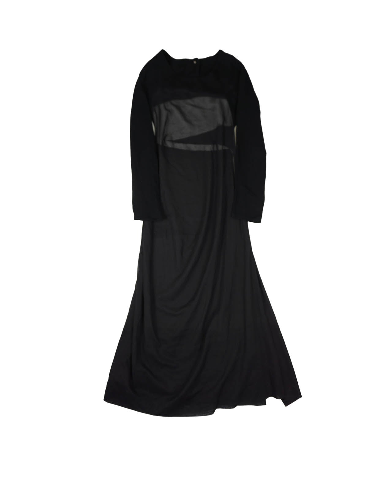 (S) Yohji Yamamoto Femme Panelled Sheer Maxi Dress