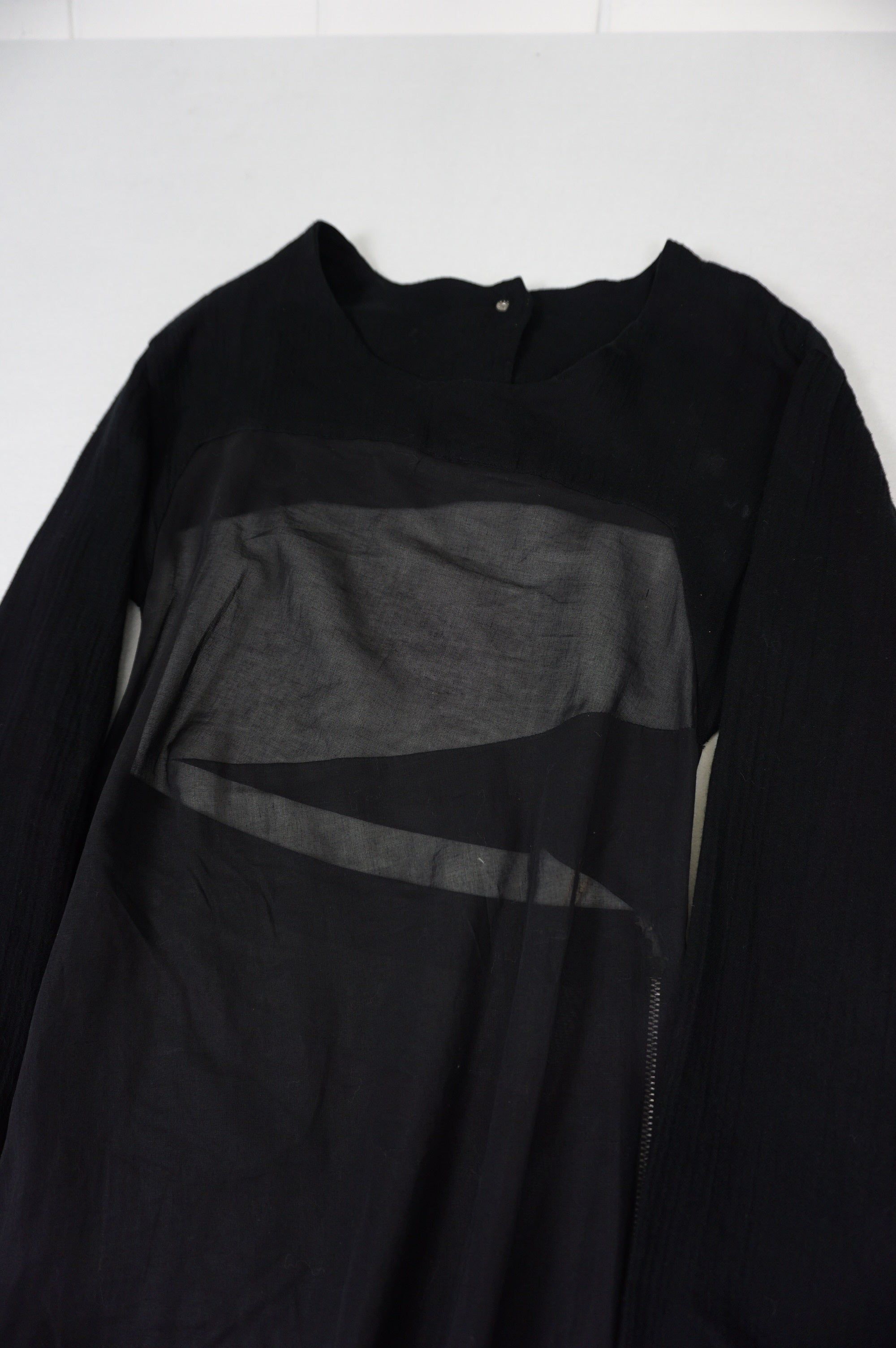 (S) Yohji Yamamoto Femme Panelled Sheer Maxi Dress