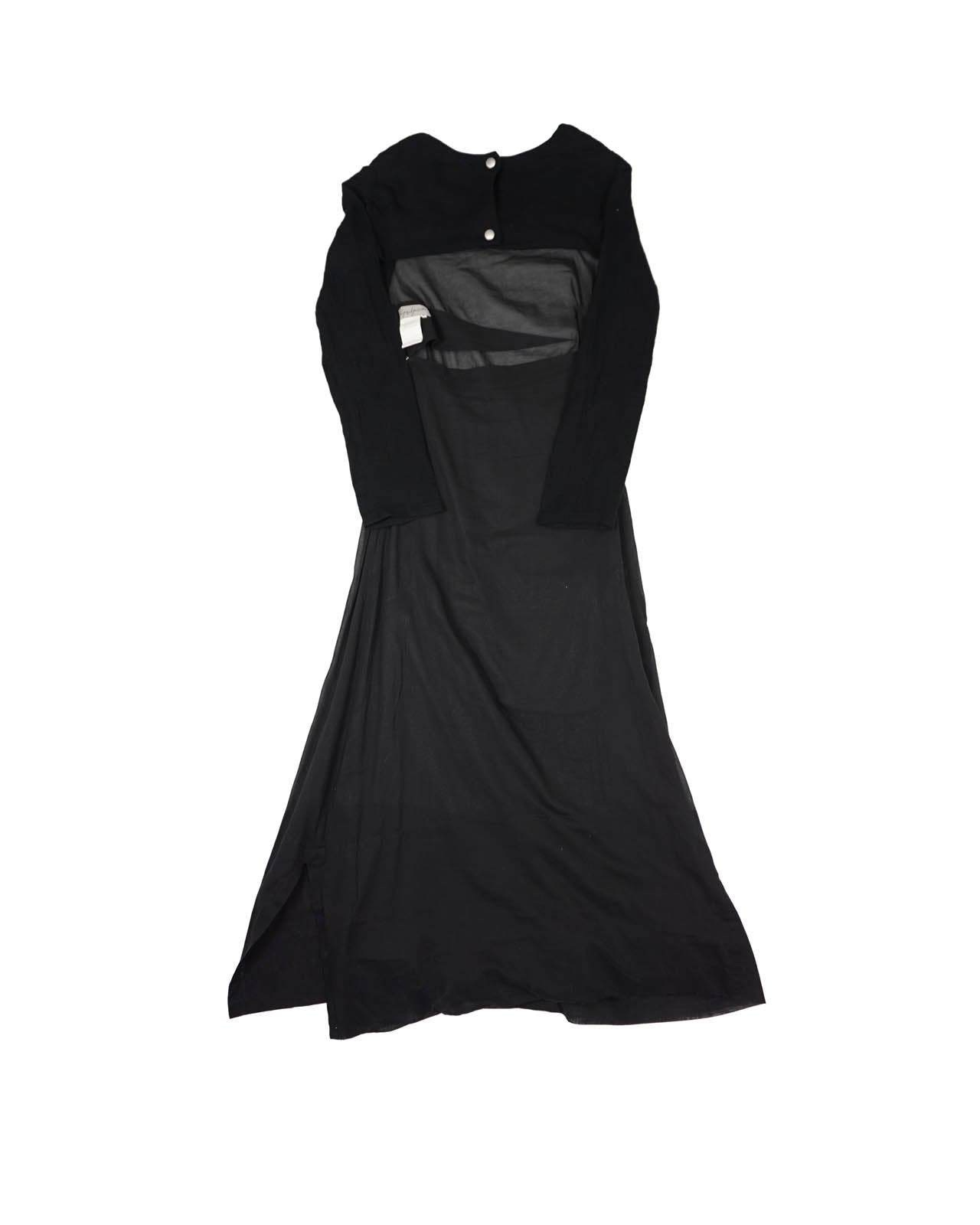 (S) Yohji Yamamoto Femme Panelled Sheer Maxi Dress