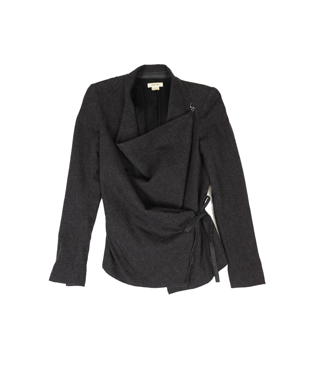(XS/S) HELMUT LANG Draped Cashmere Asymmetric Jacket