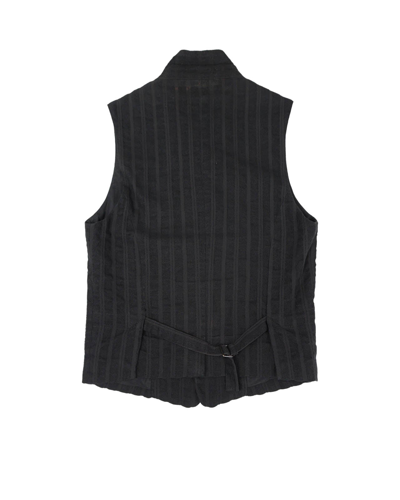 (XS/S) ANN DEMEULEMEESTER Black Linen Waistcoat
