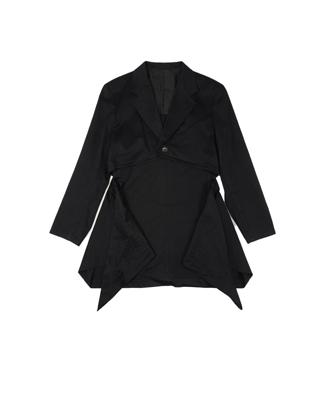(M) Y’s Yohji Yamamoto 2006 Structured Black Peplum Jacket