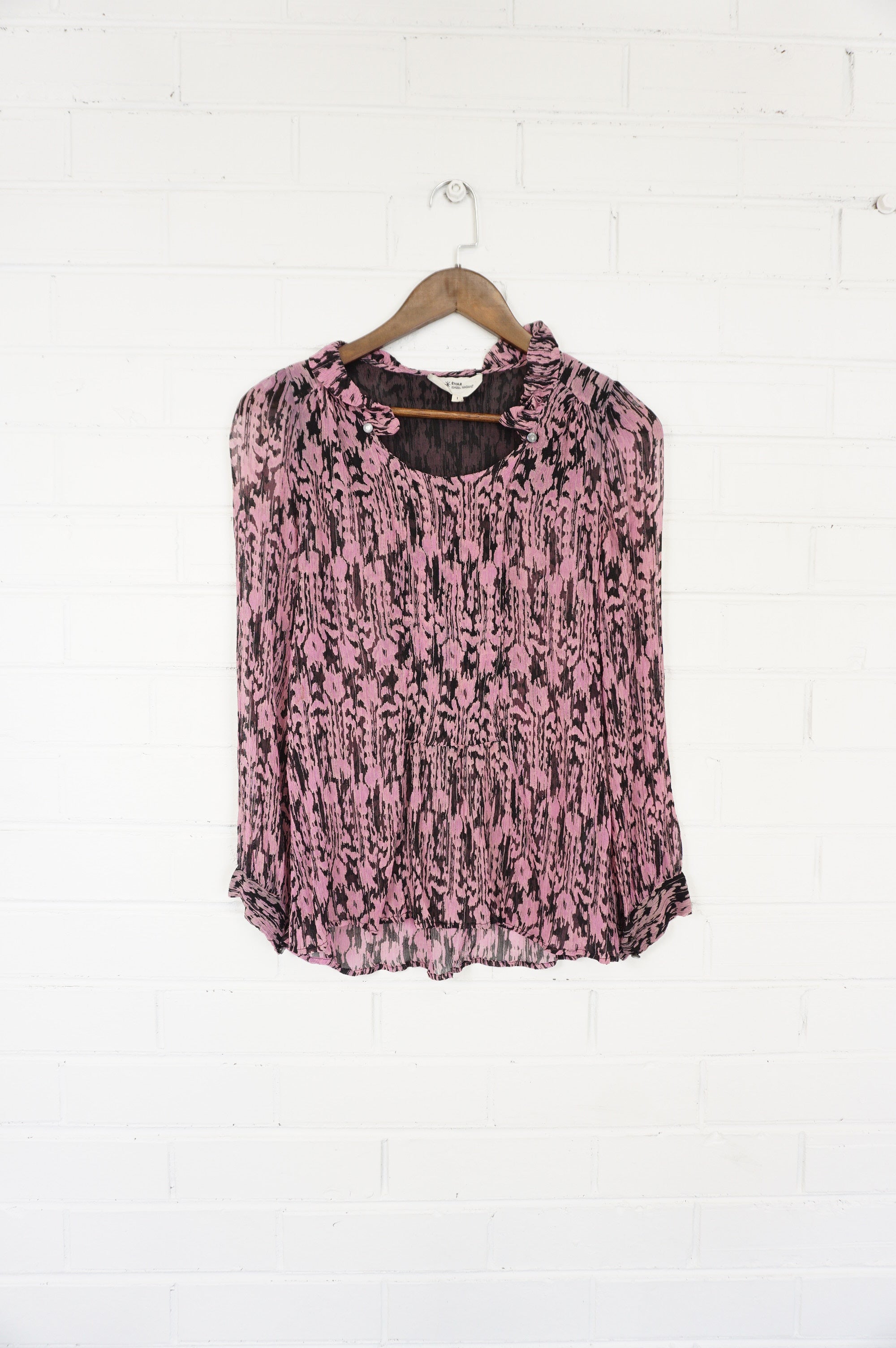 (S) ISABEL MARANT ETOILE Pink Silk Shirt