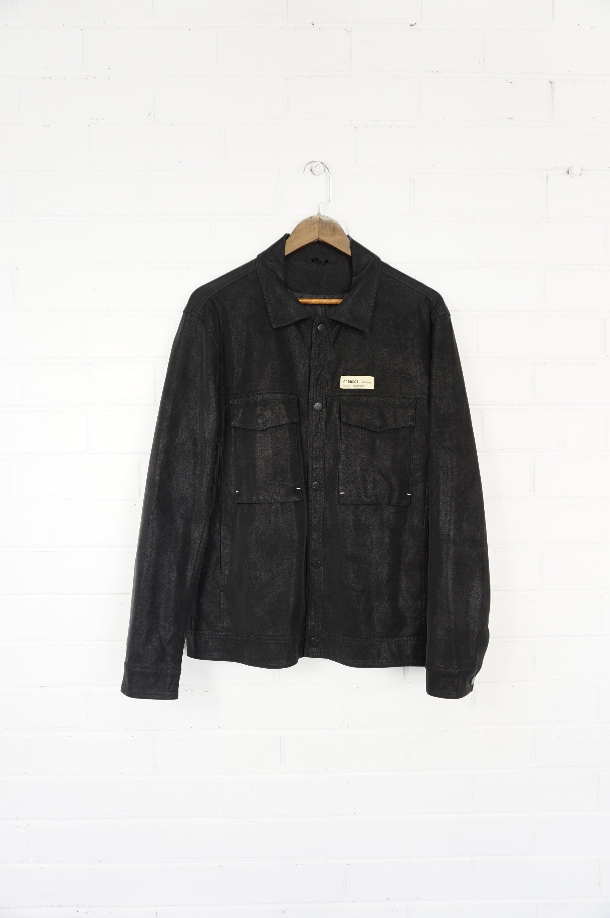 (L/XL) CORRECT Waxed Black Jacket