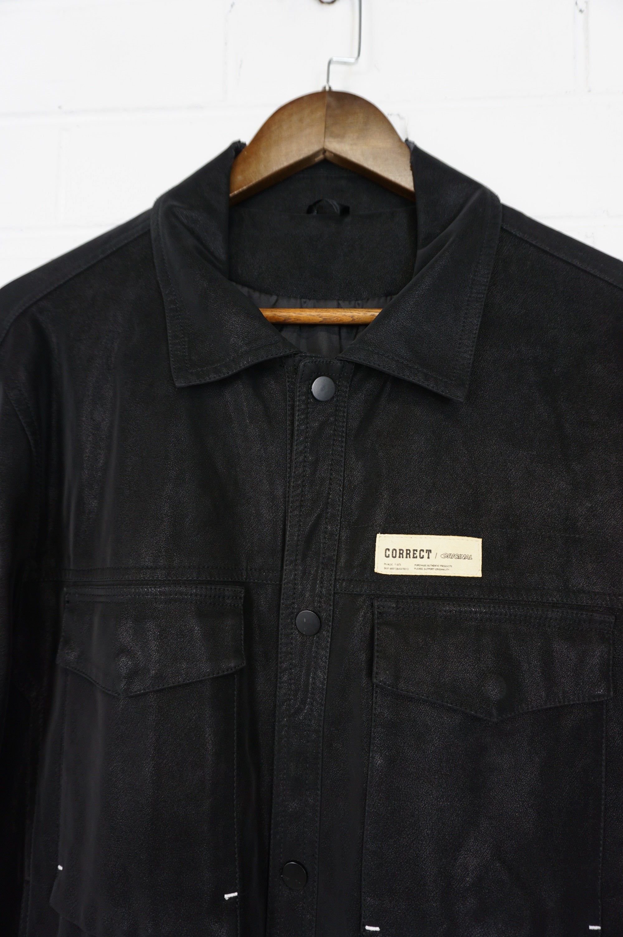 (L/XL) CORRECT Waxed Black Jacket