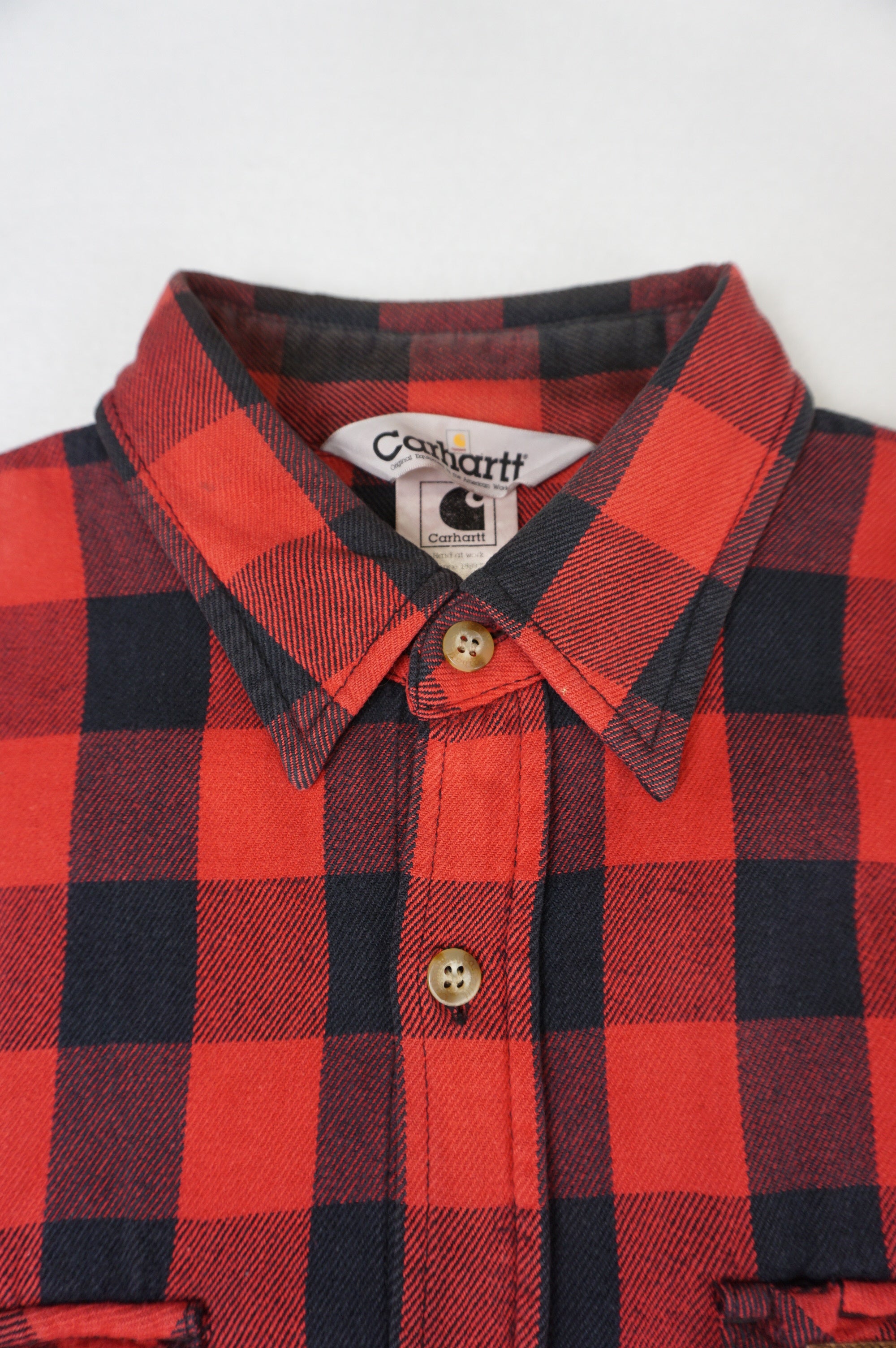 (L/XL) CARHARTT Red Checkered Shirt 90s