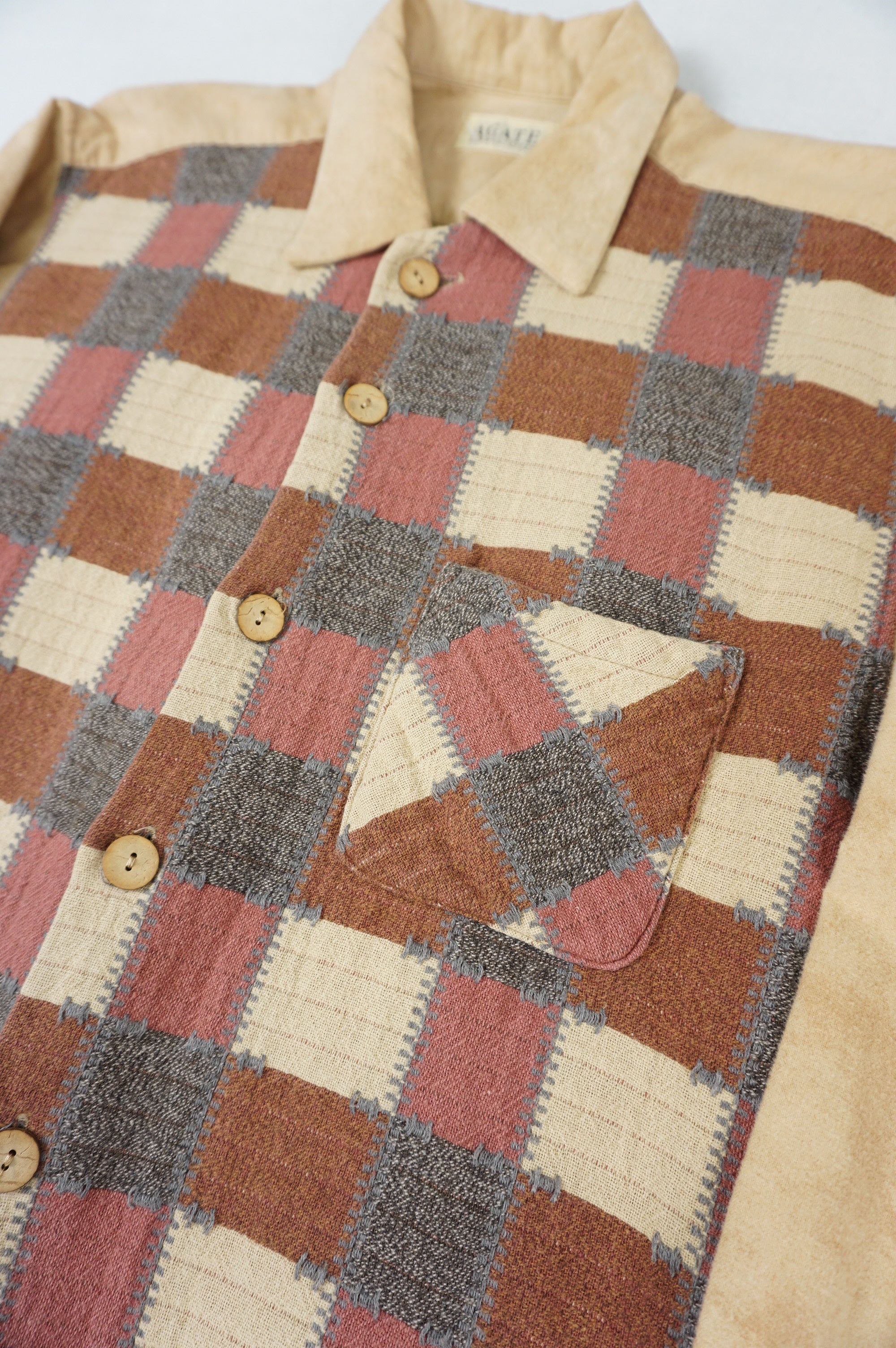 (L) AGATE Checkered Patches Organic Shirt