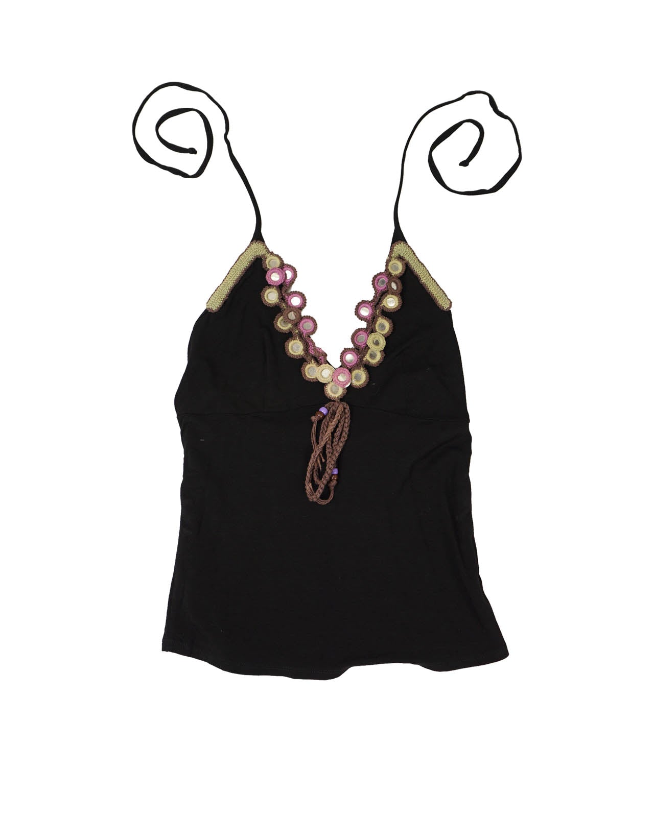(XS/S) HYSTERICS REMIX Mirror Patches Halter Top