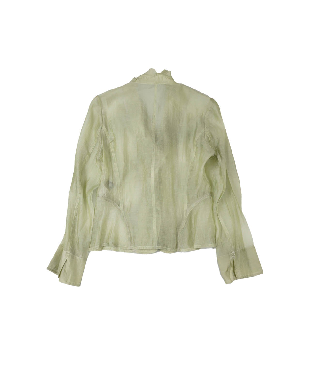 (S/M) FISCHIO Pastel Green Sheer Long Sleeve
