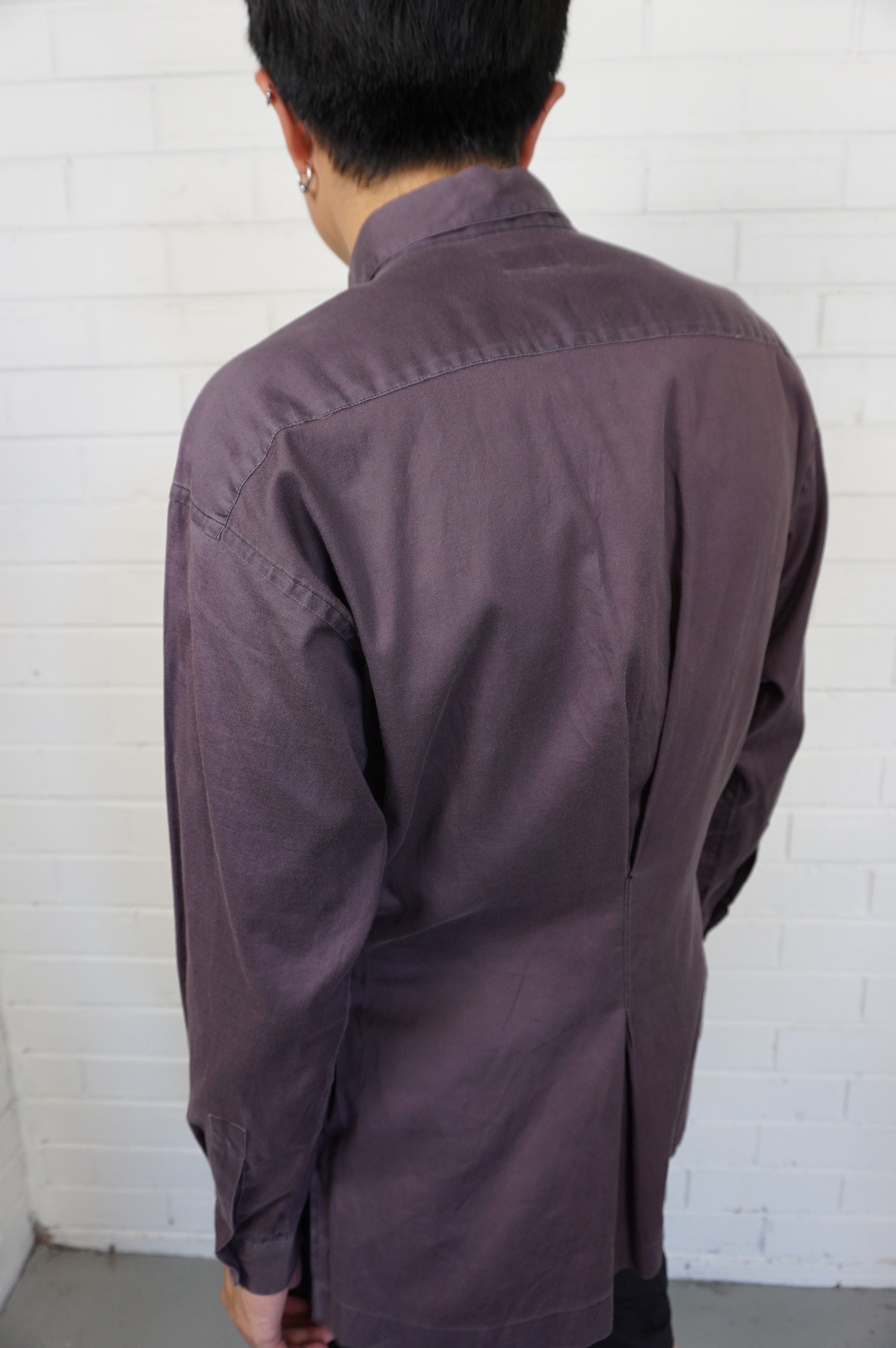 (M) ISSEY MIYAKE Purple Button-Down Shirt c. Mid 00s