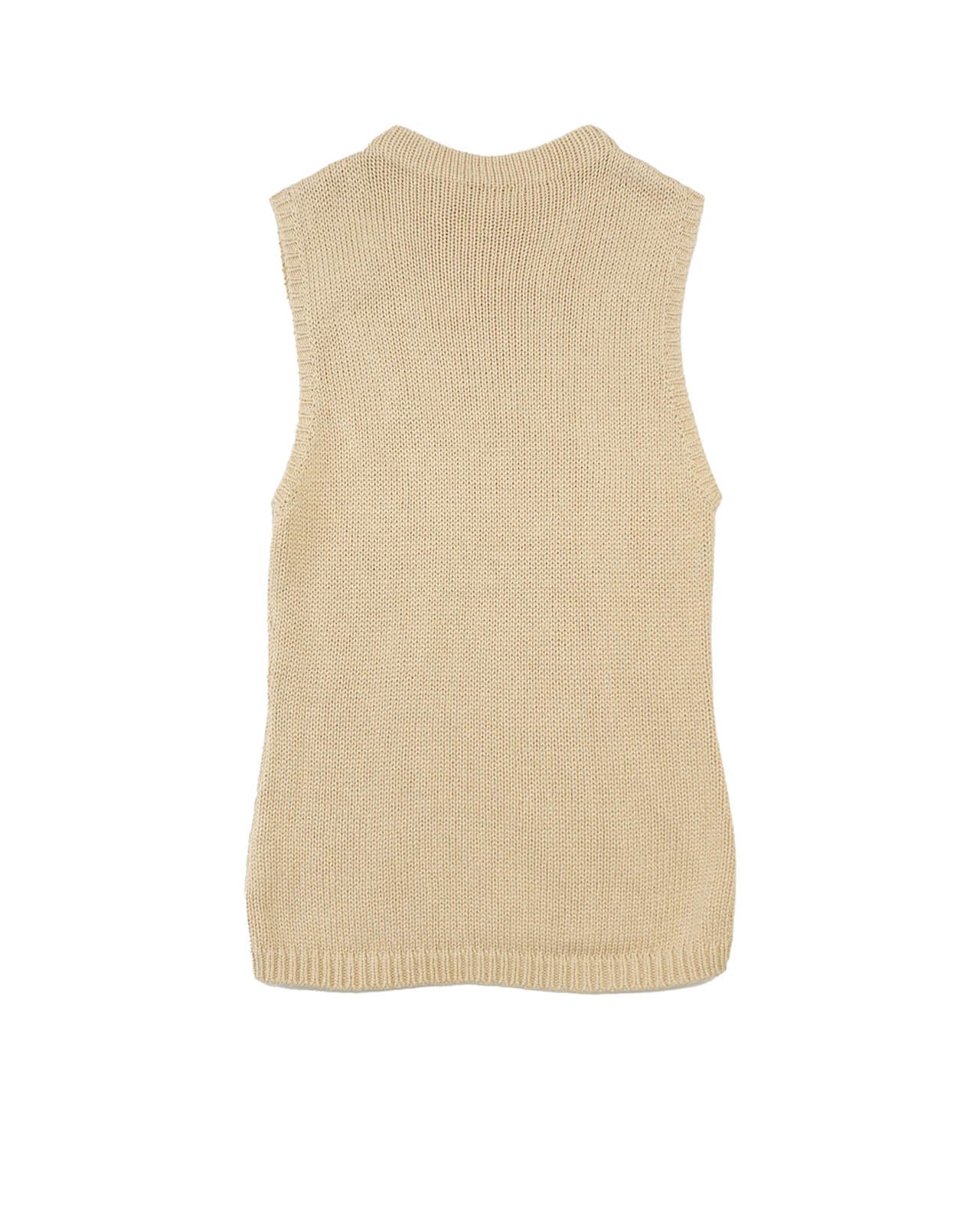 (S) NEWYORKER Beige Side Zipped Tank Sweatshirt