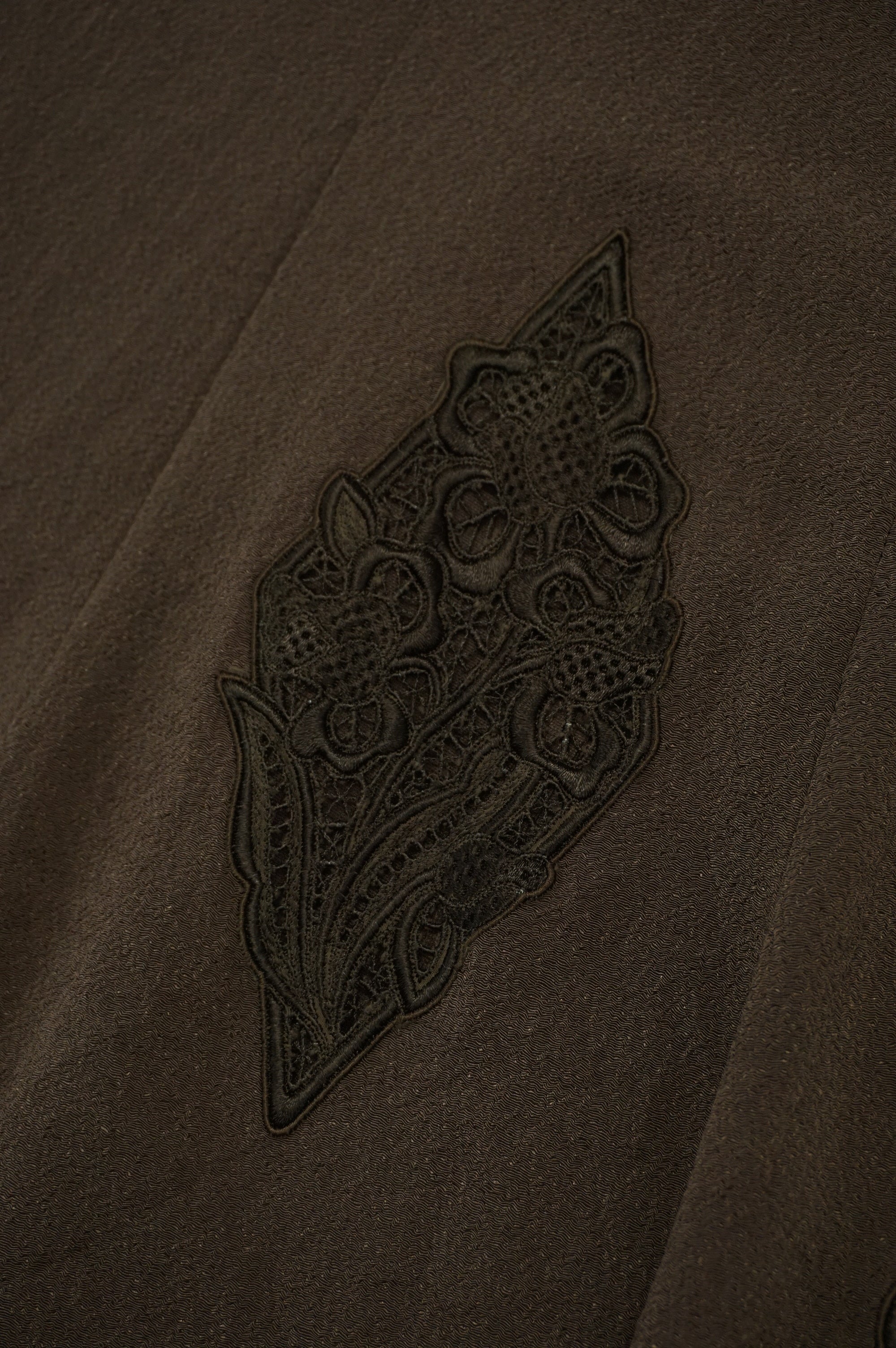(30") Mud Brown Applique Midi Skirt