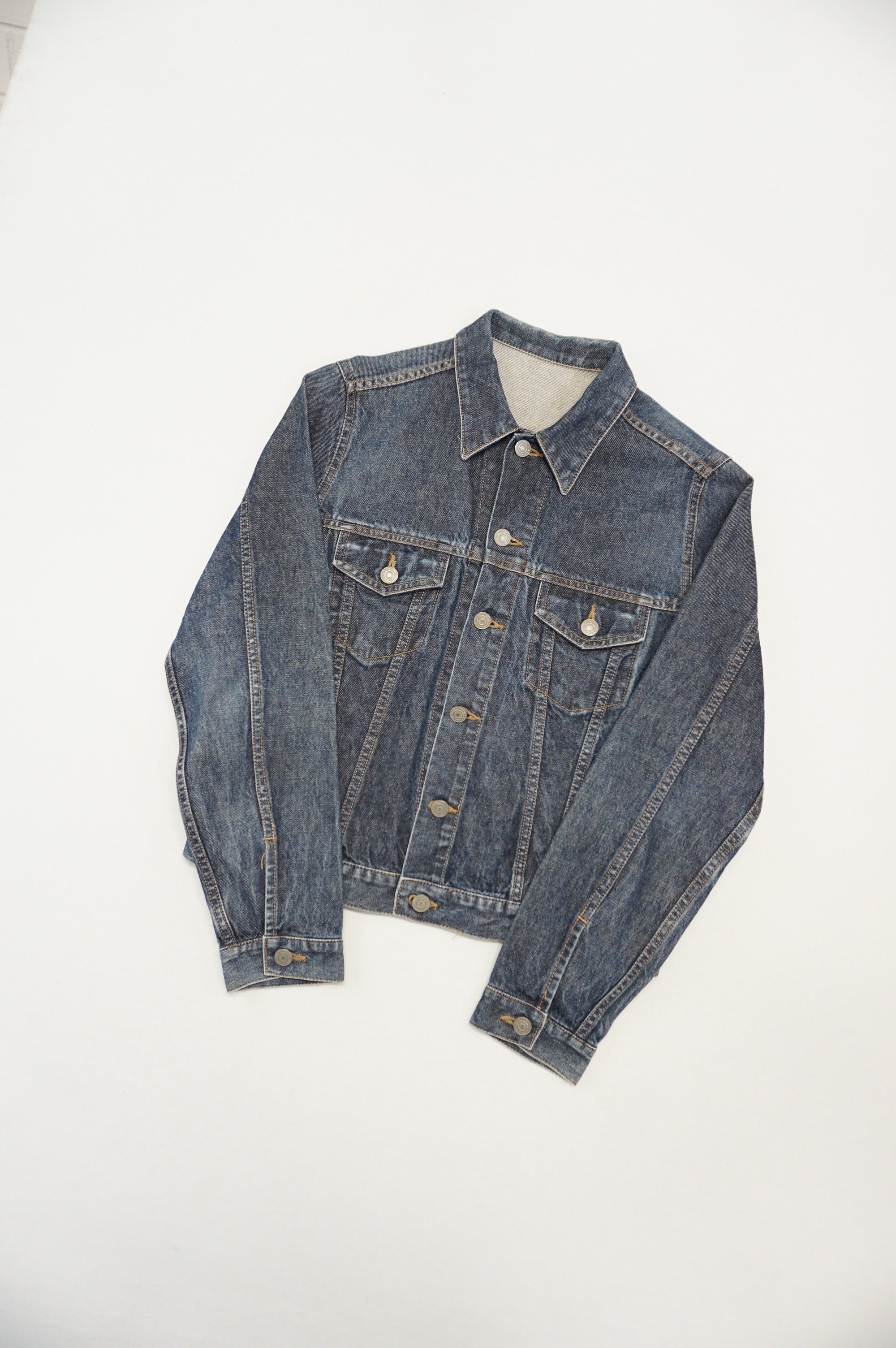 (M) 00's UNIQLO Women's Boxy Crop Denim Jacket Type 3