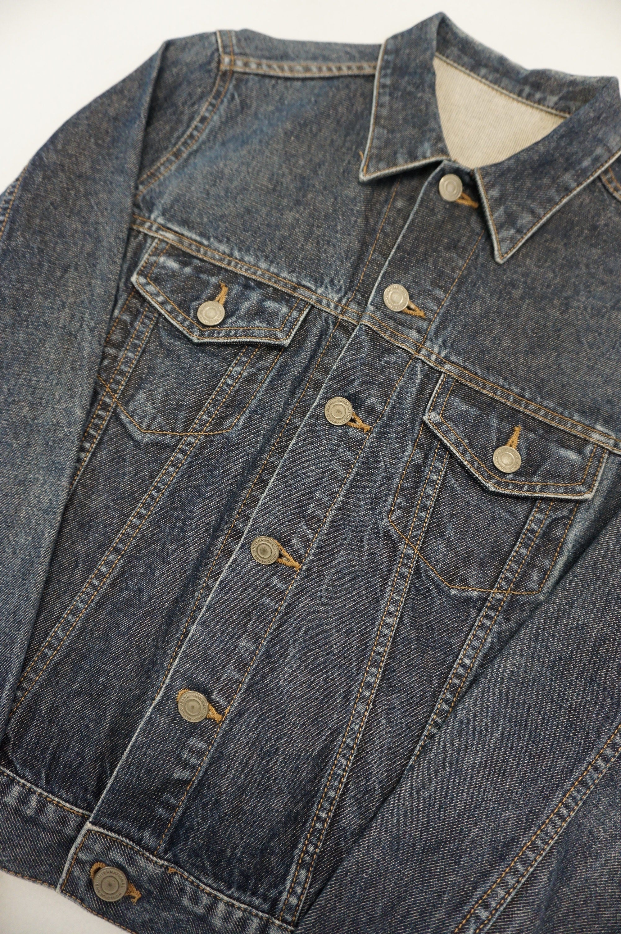 (M) 00's UNIQLO Women's Boxy Crop Denim Jacket Type 3