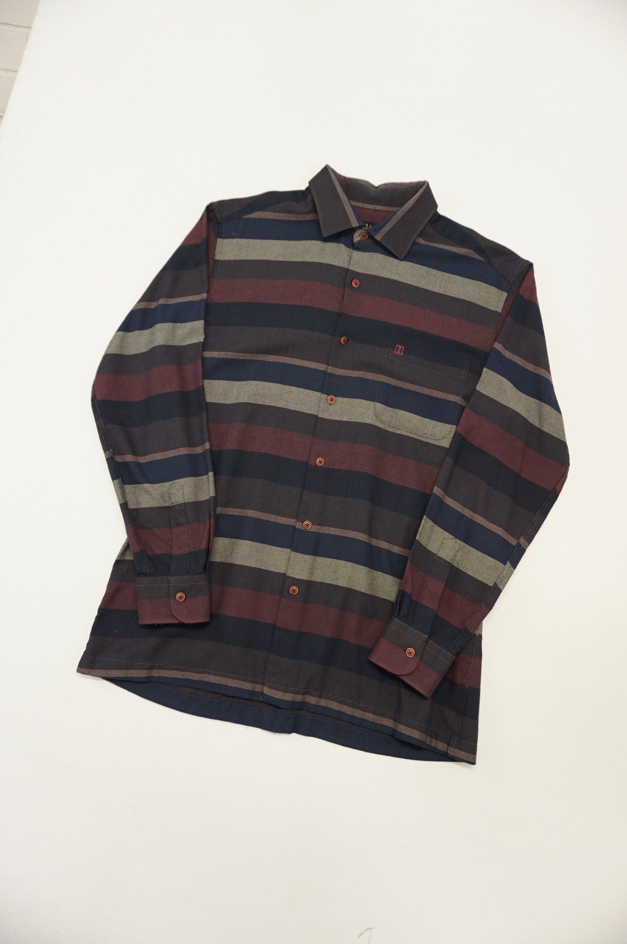 (L) DAKS Multi-coloured Stripe Long Sleeves Shirt