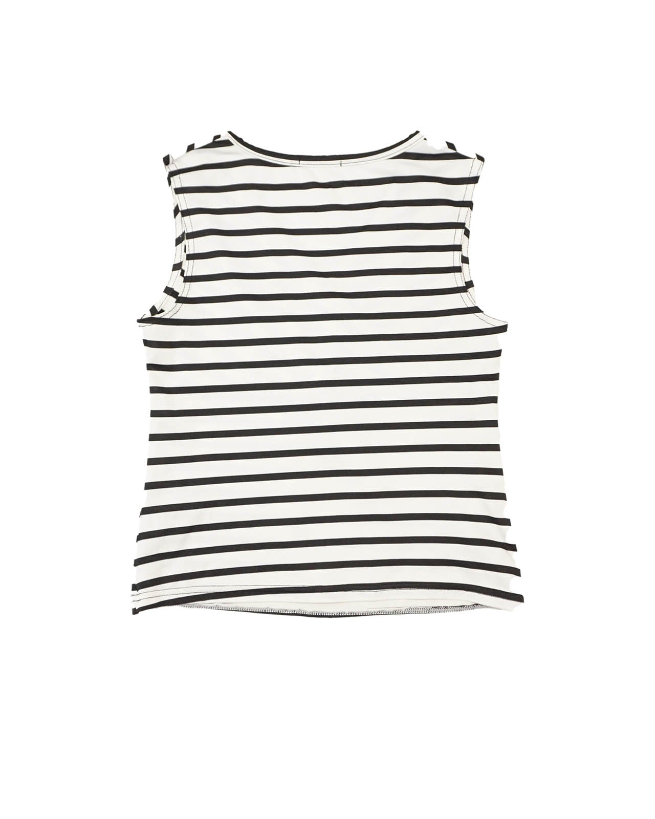 (S) Black/White Stripy Tank Top