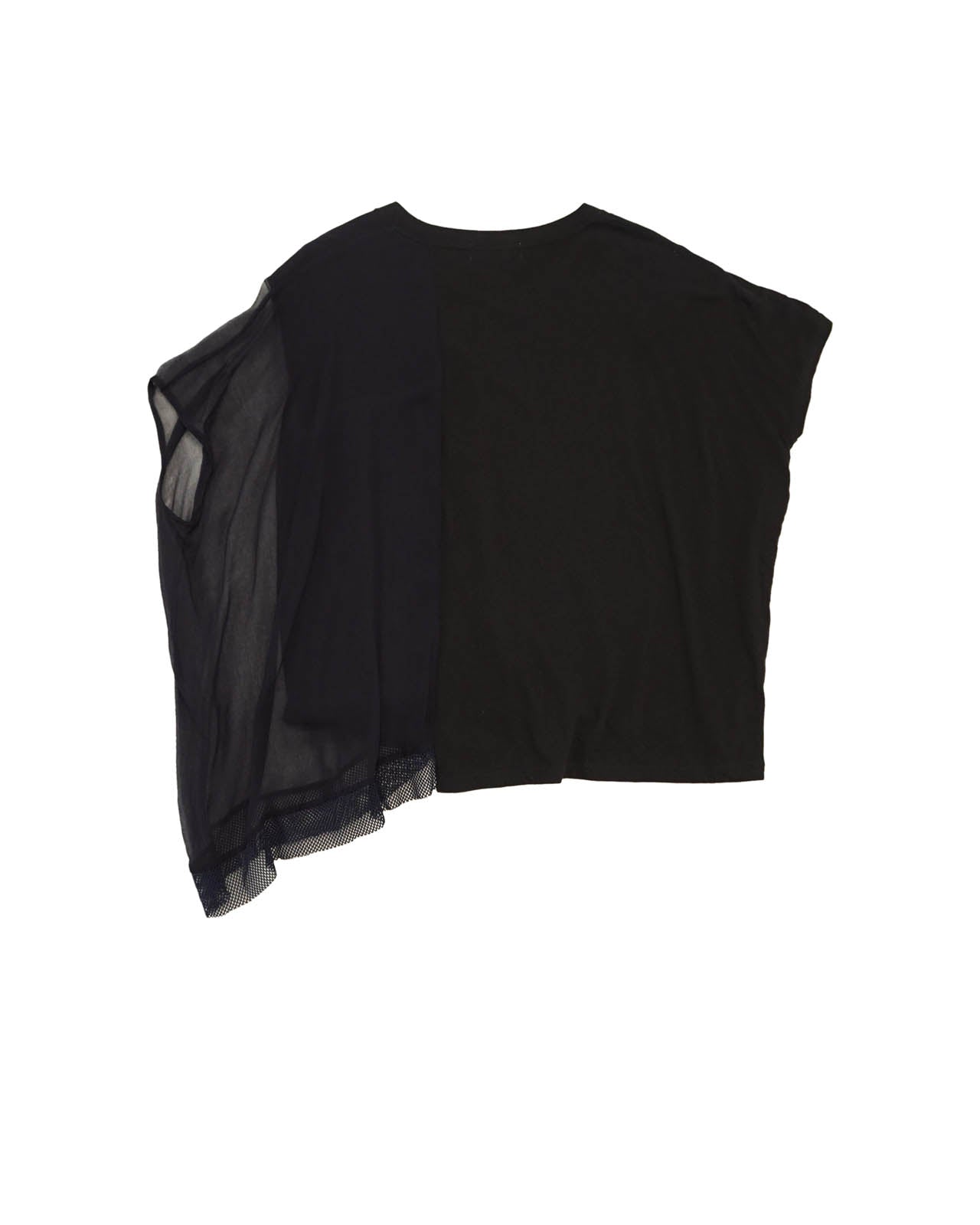 (M/L) ZUCCA Black/Navy Net Hem Top