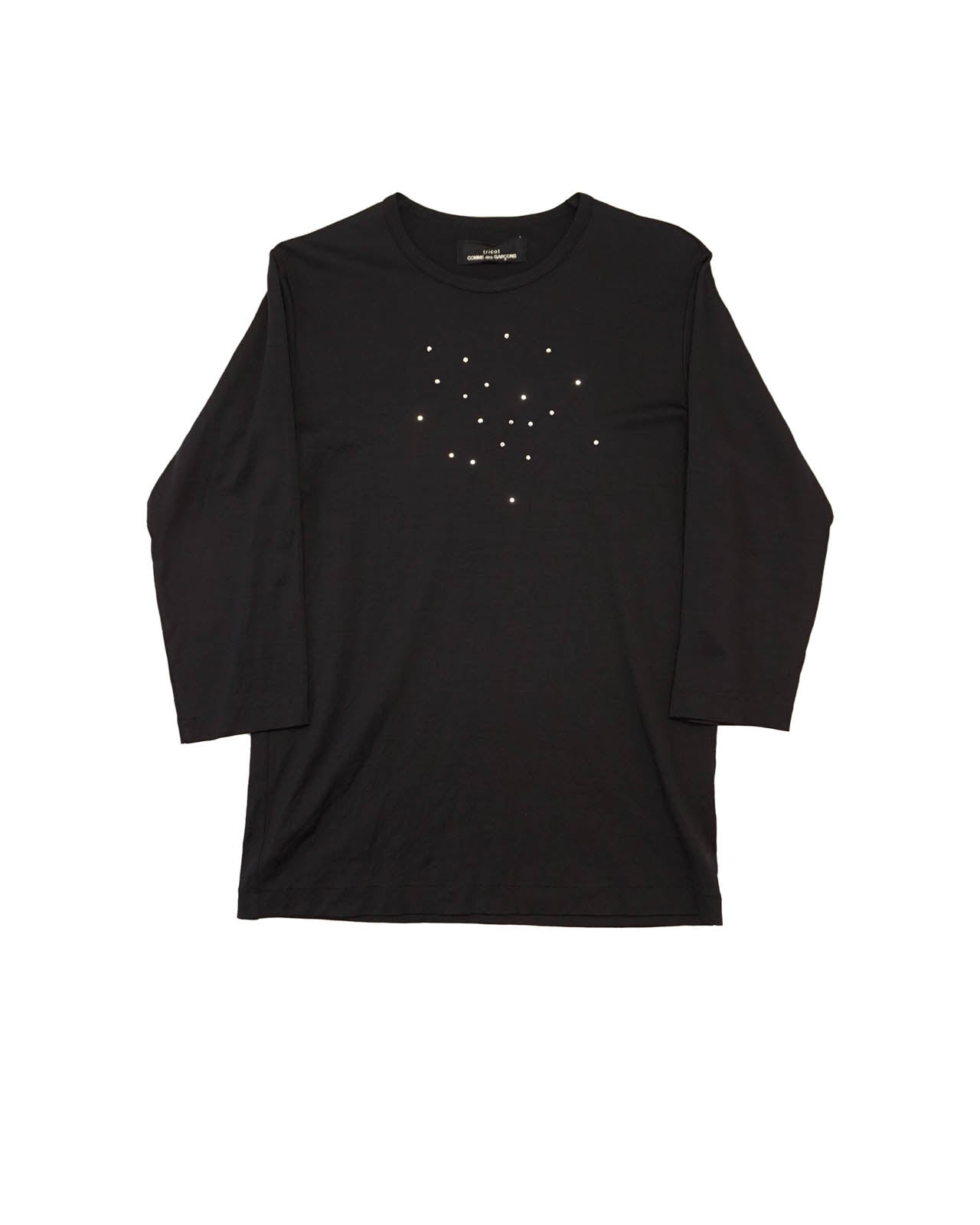 (M/L) COMME DES GARCONS TRICOT Embellished Black Long Sleeve c.00's