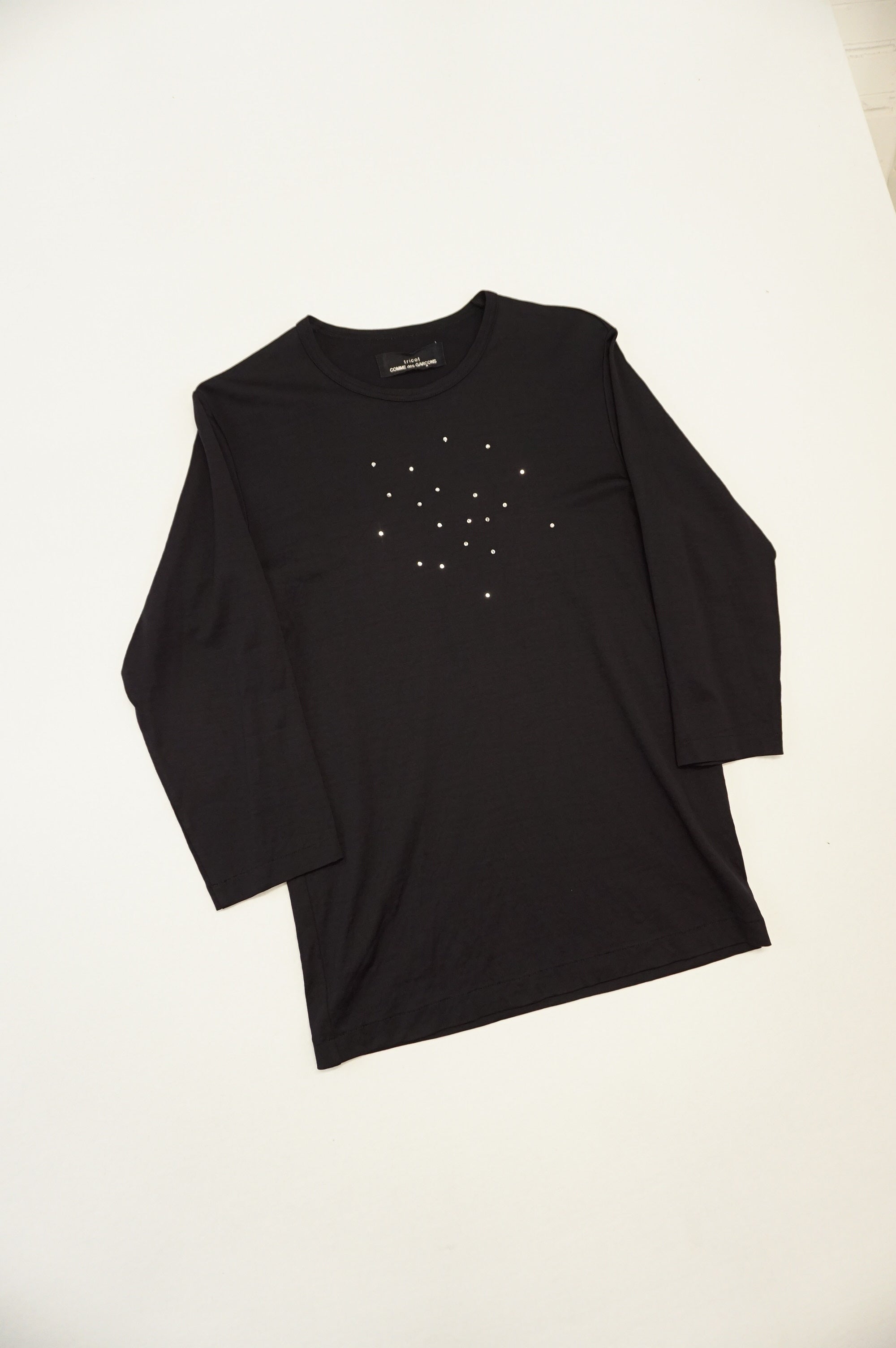 (M/L) COMME DES GARCONS TRICOT Embellished Black Long Sleeve c.00's