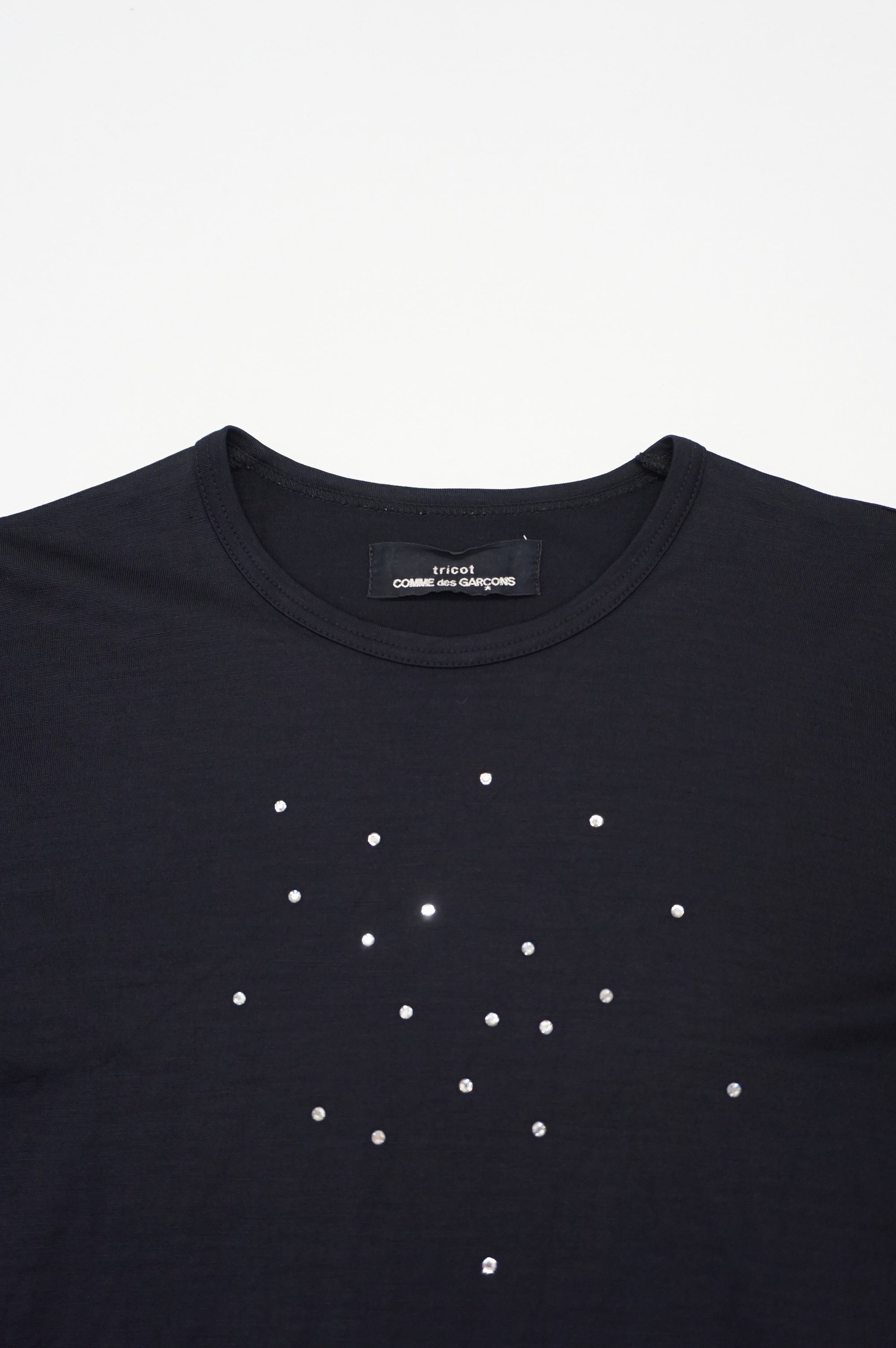 (M/L) COMME DES GARCONS TRICOT Embellished Black Long Sleeve c.00's