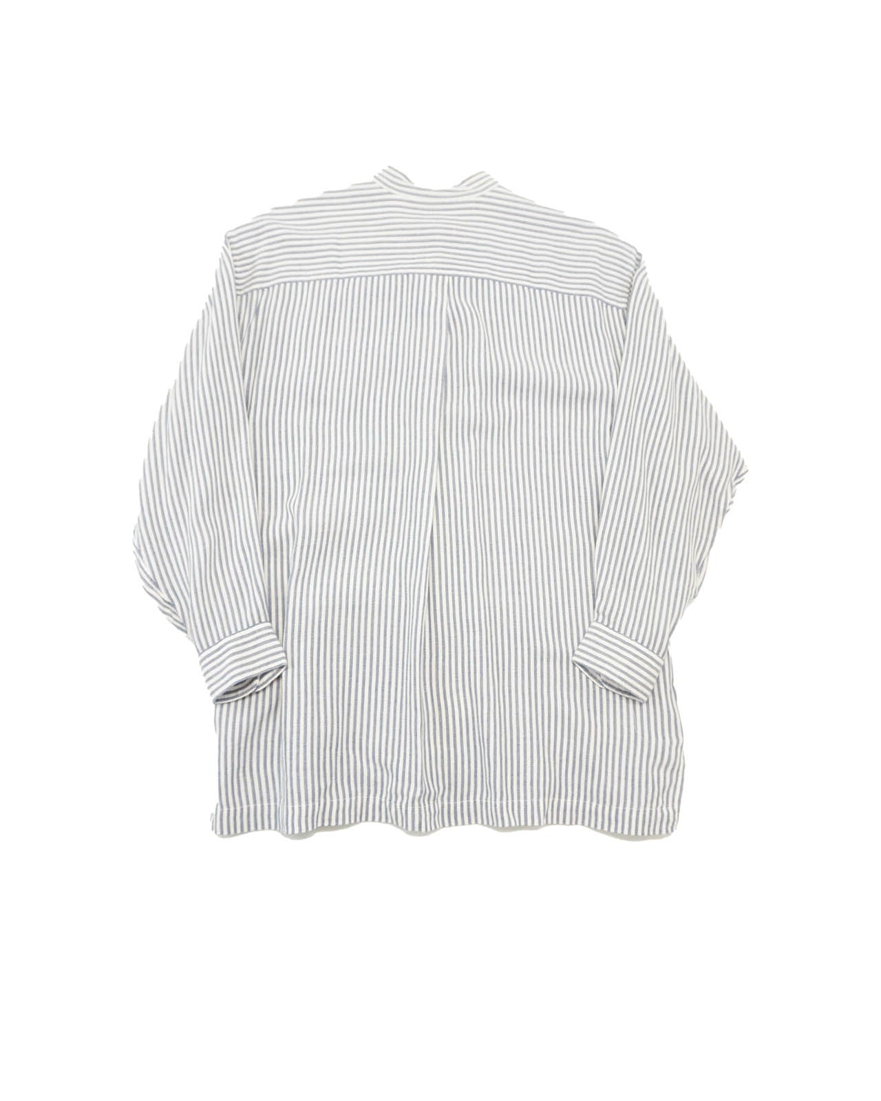 (L/XL) MIYAKE DESIGN STUDIO Striped Linen Stand-collar Shirts c.00's