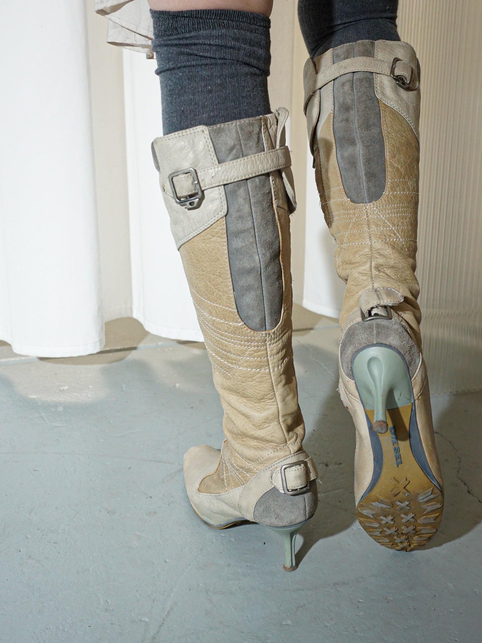 (36.5) DIESEL Knee High Biker Boots