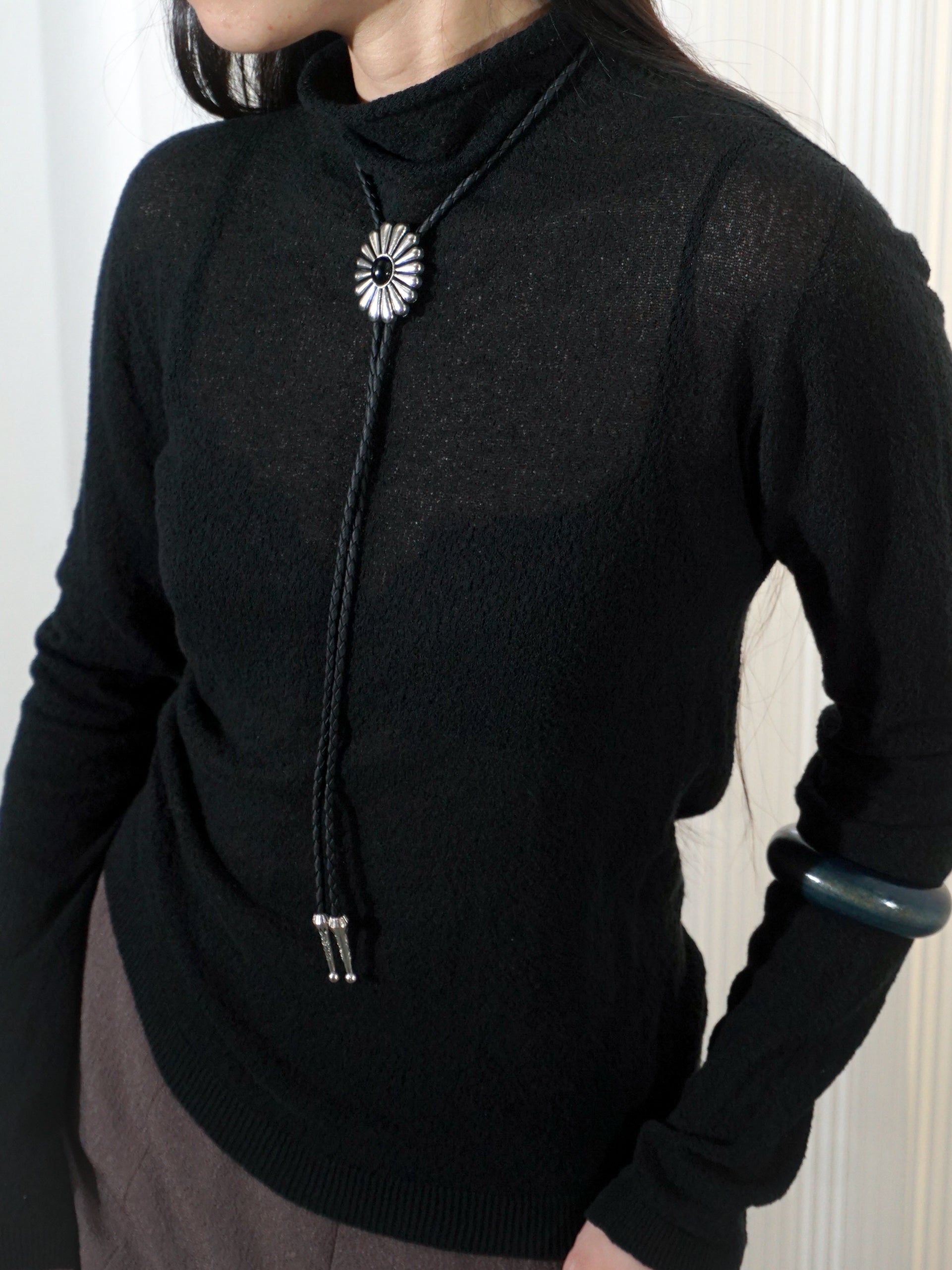 (S) ISSEY MIYAKE HAAT SPRING 2013 Black Knit Top