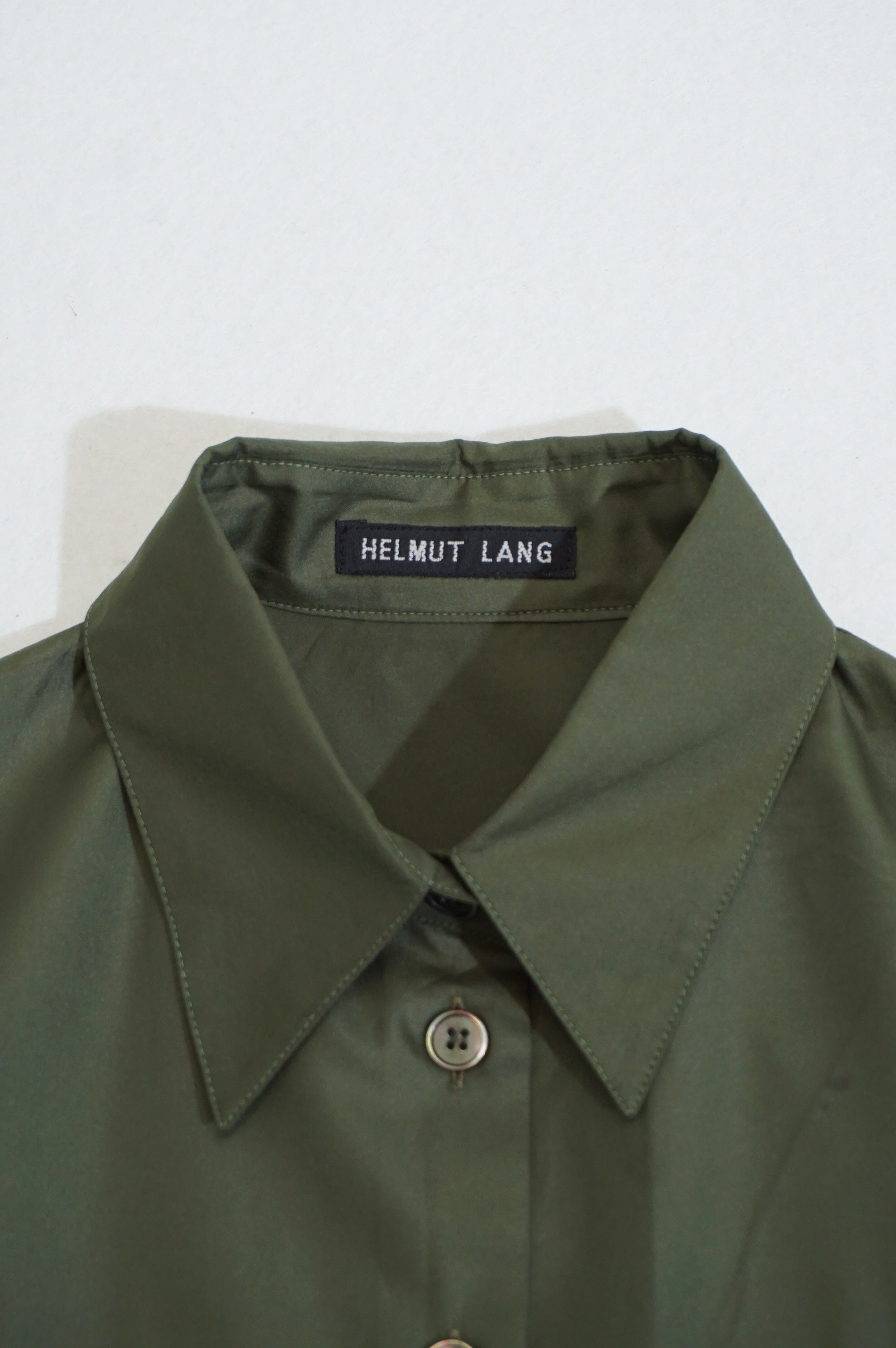 (XS/S) HELMUT LANG Green Cotton Poplin Shirt. c.1997-1999 - alternate view