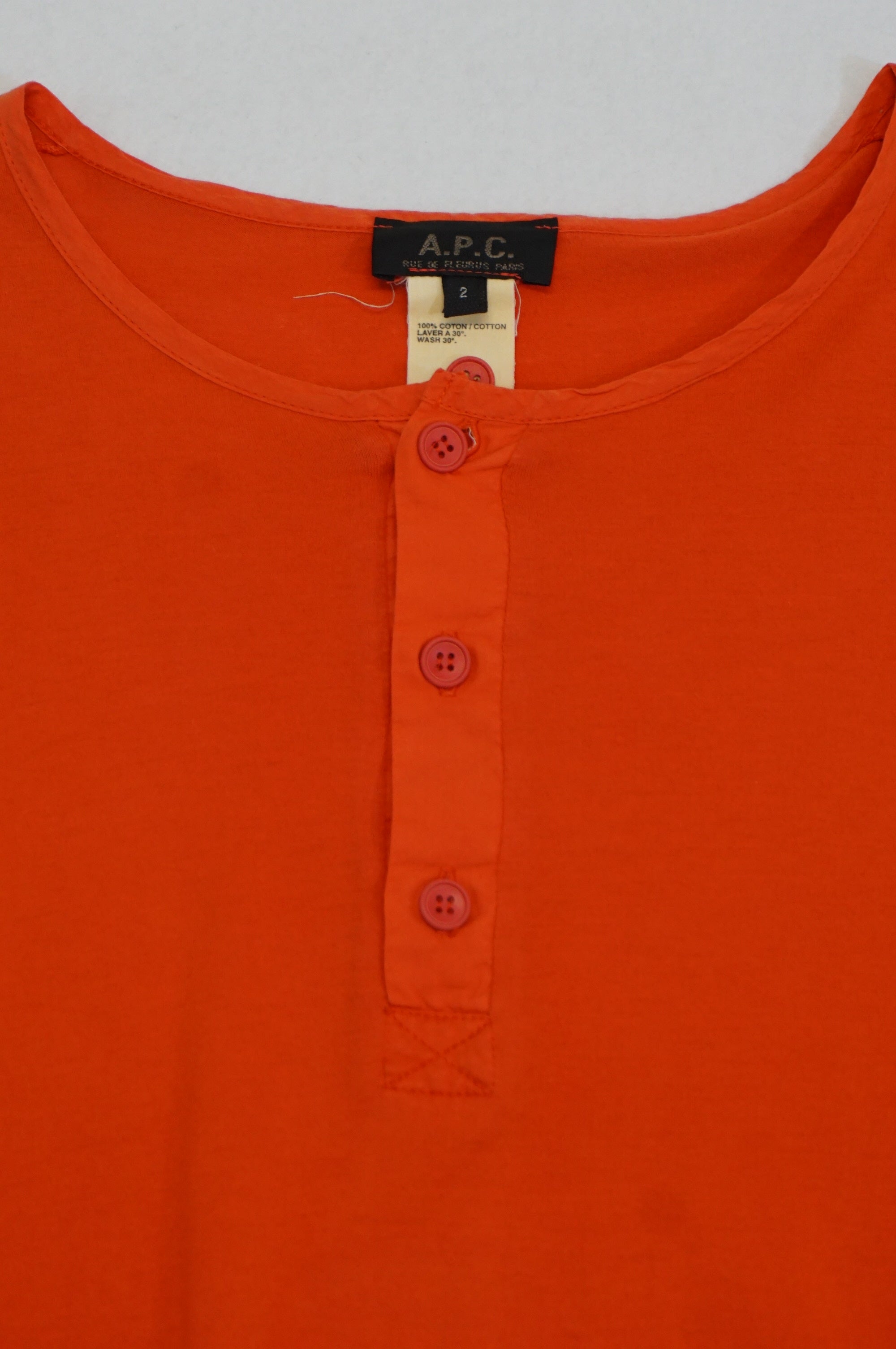 (M) A.P.C Rue De Fleurus 2005 Orange Long Sleeve
