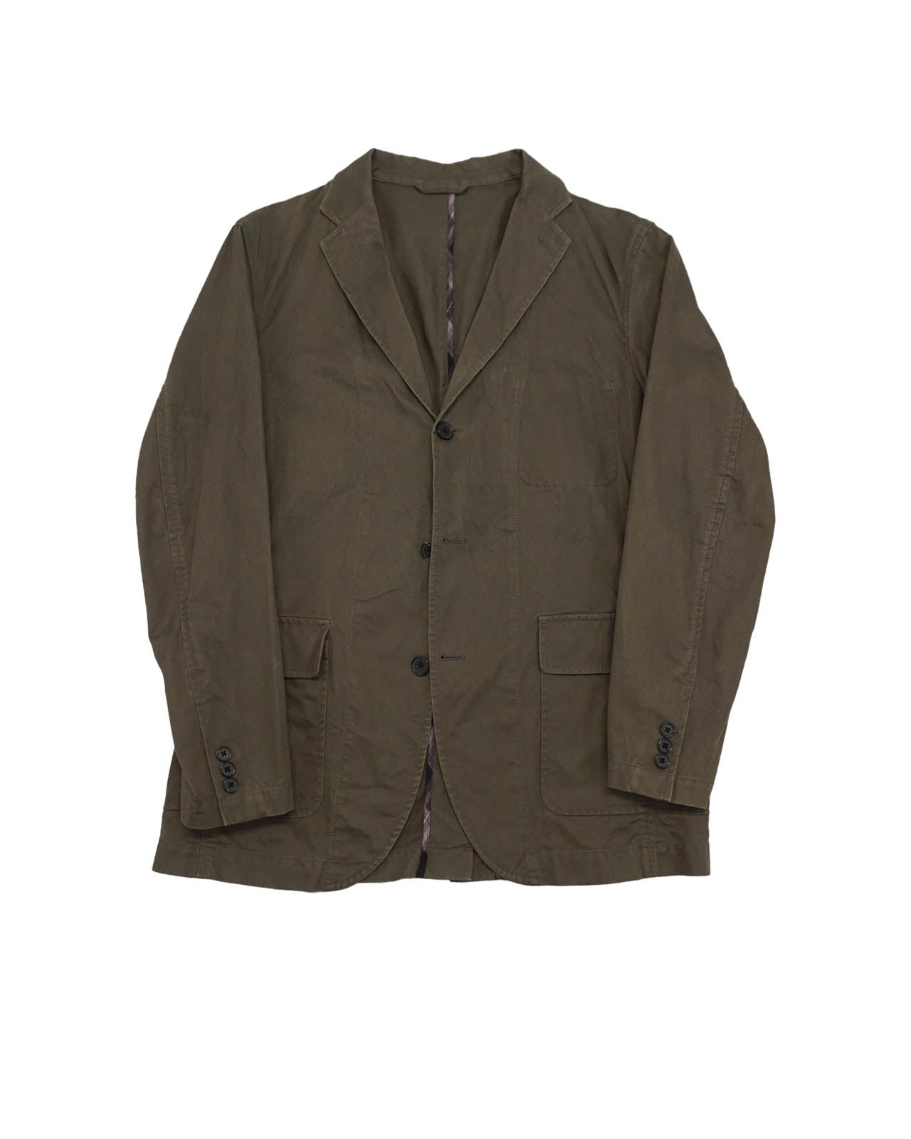 (L) UNIQLO Vintage-wash Cotton Work Blazer
