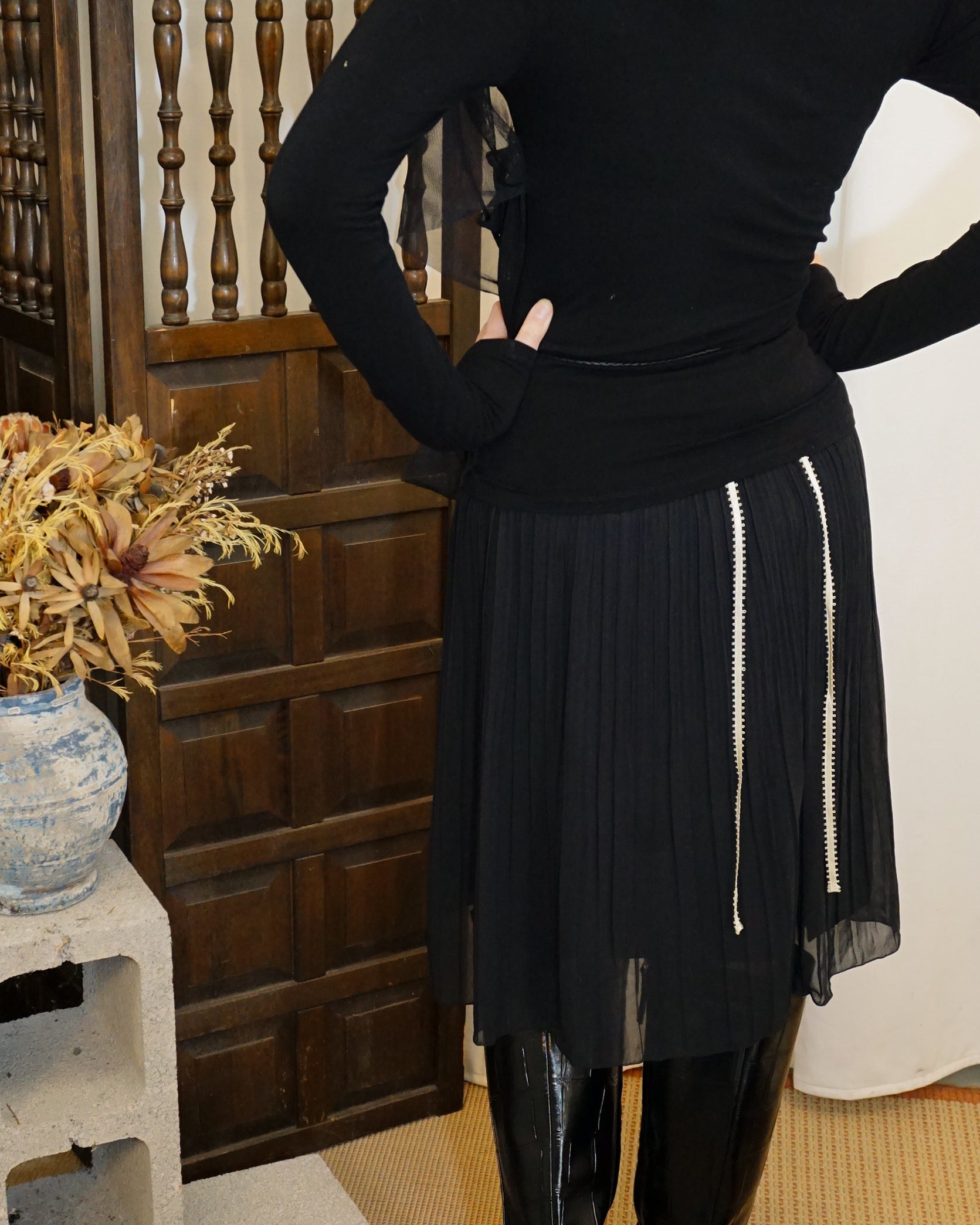 Midi Skirt w/ Mini Pleats