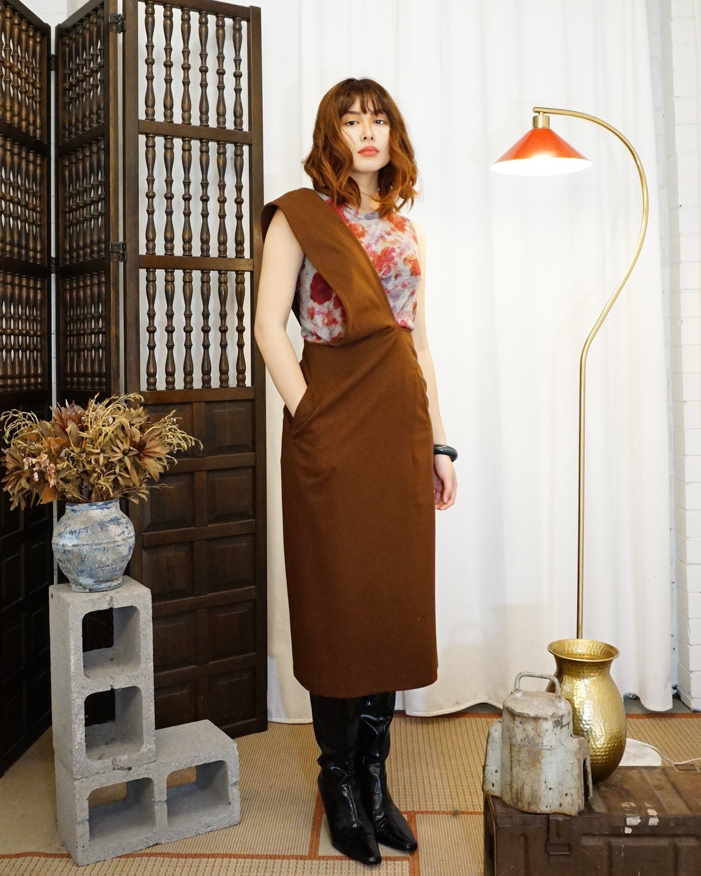 YOHJI YAMAMOTO Y's Wool Shoulder Wrap Skirt