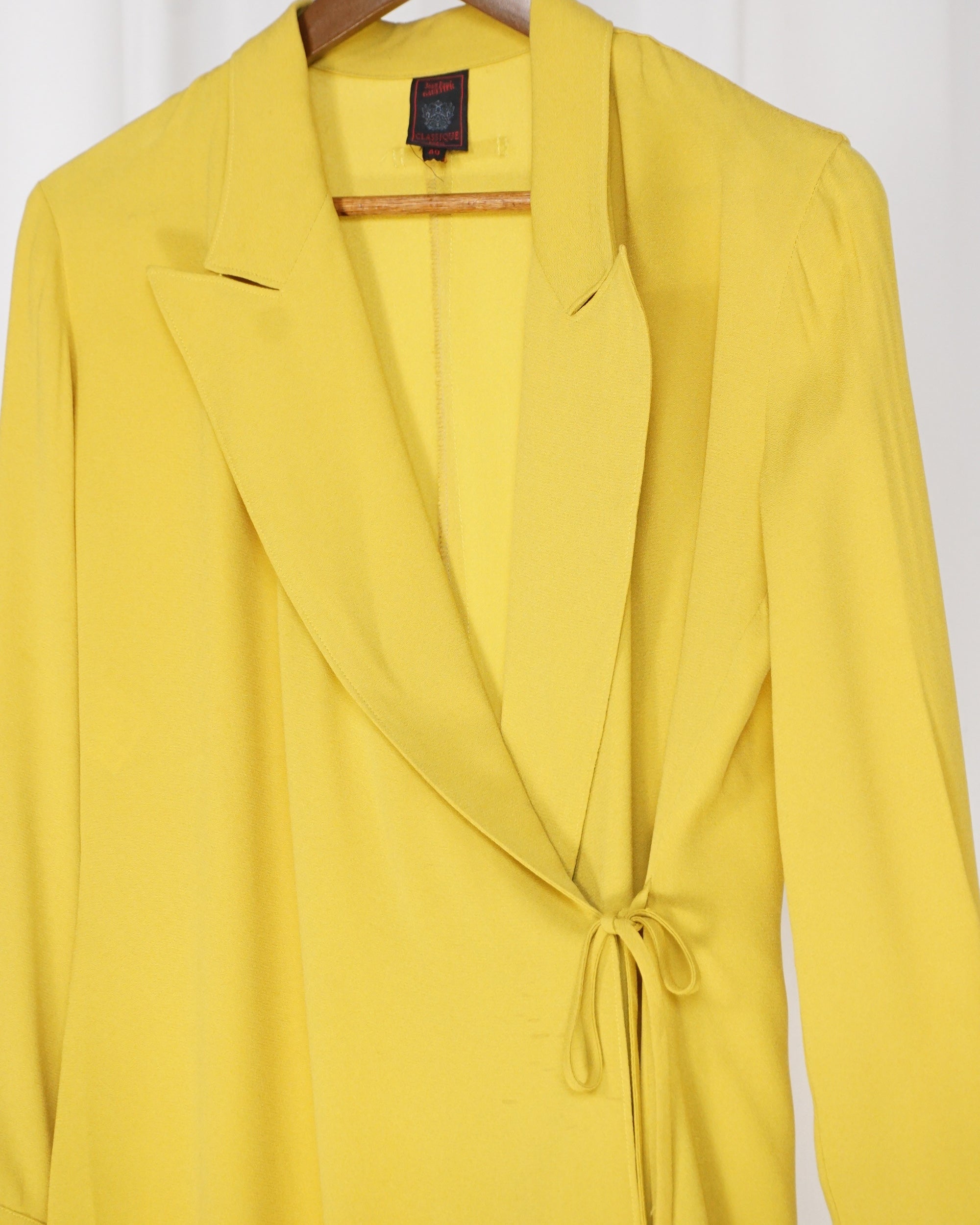 JEAN PAUL GAULTIER Mustard Tie Lapel Light Jacket c.90s