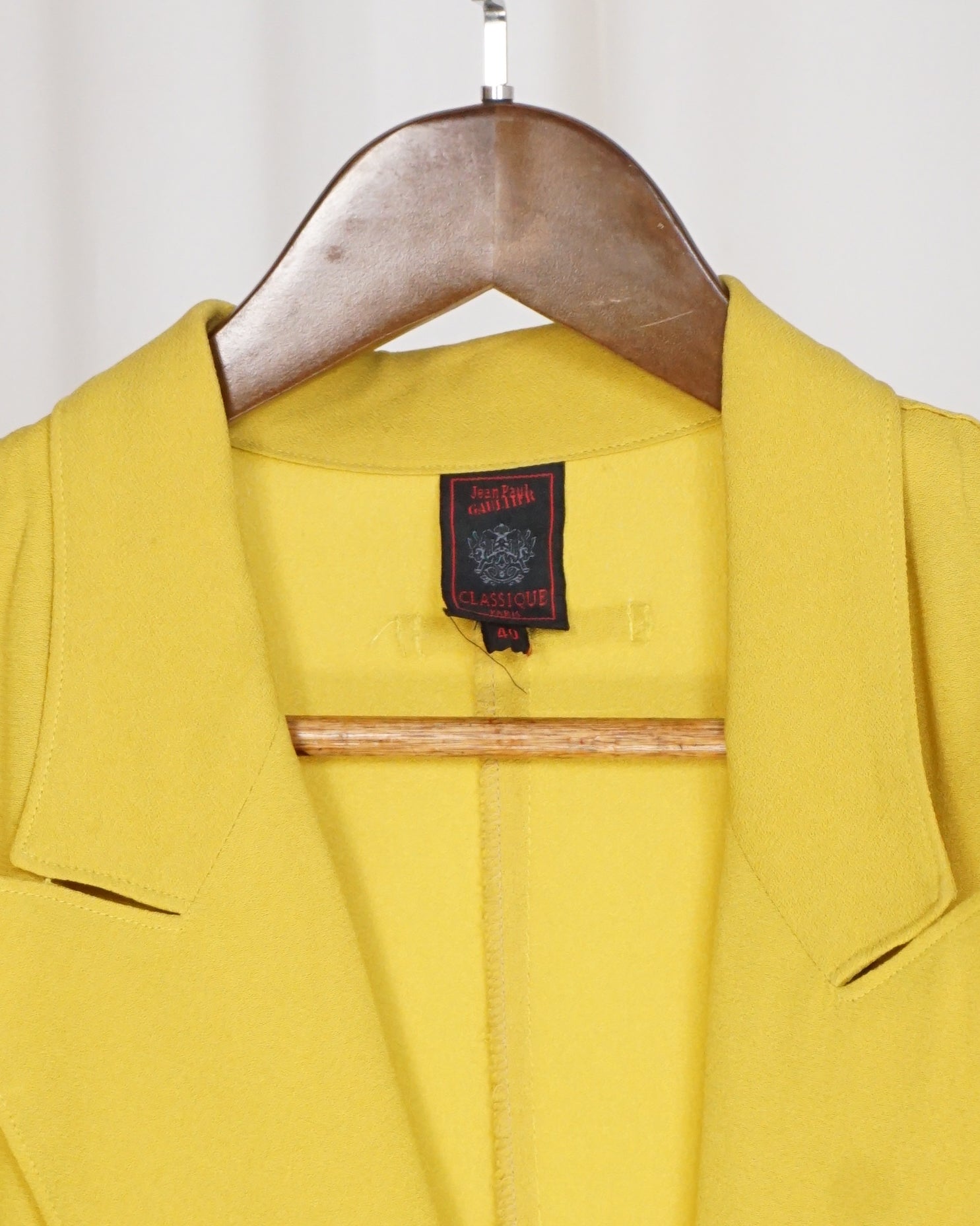 JEAN PAUL GAULTIER Mustard Tie Lapel Light Jacket c.90s