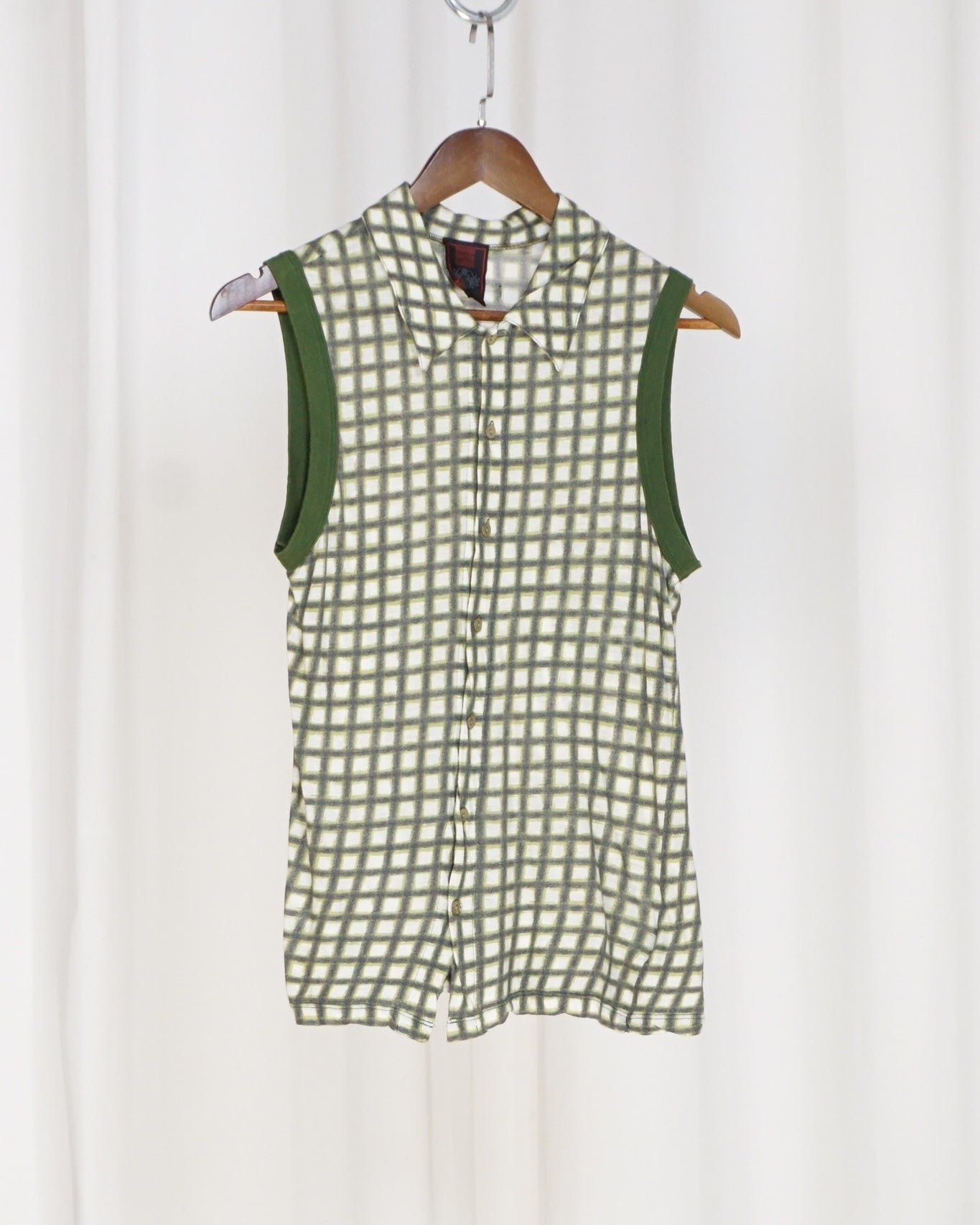 JEAN PAUL GAULTIER Classique Sleeveless Grid Shirt c.90s